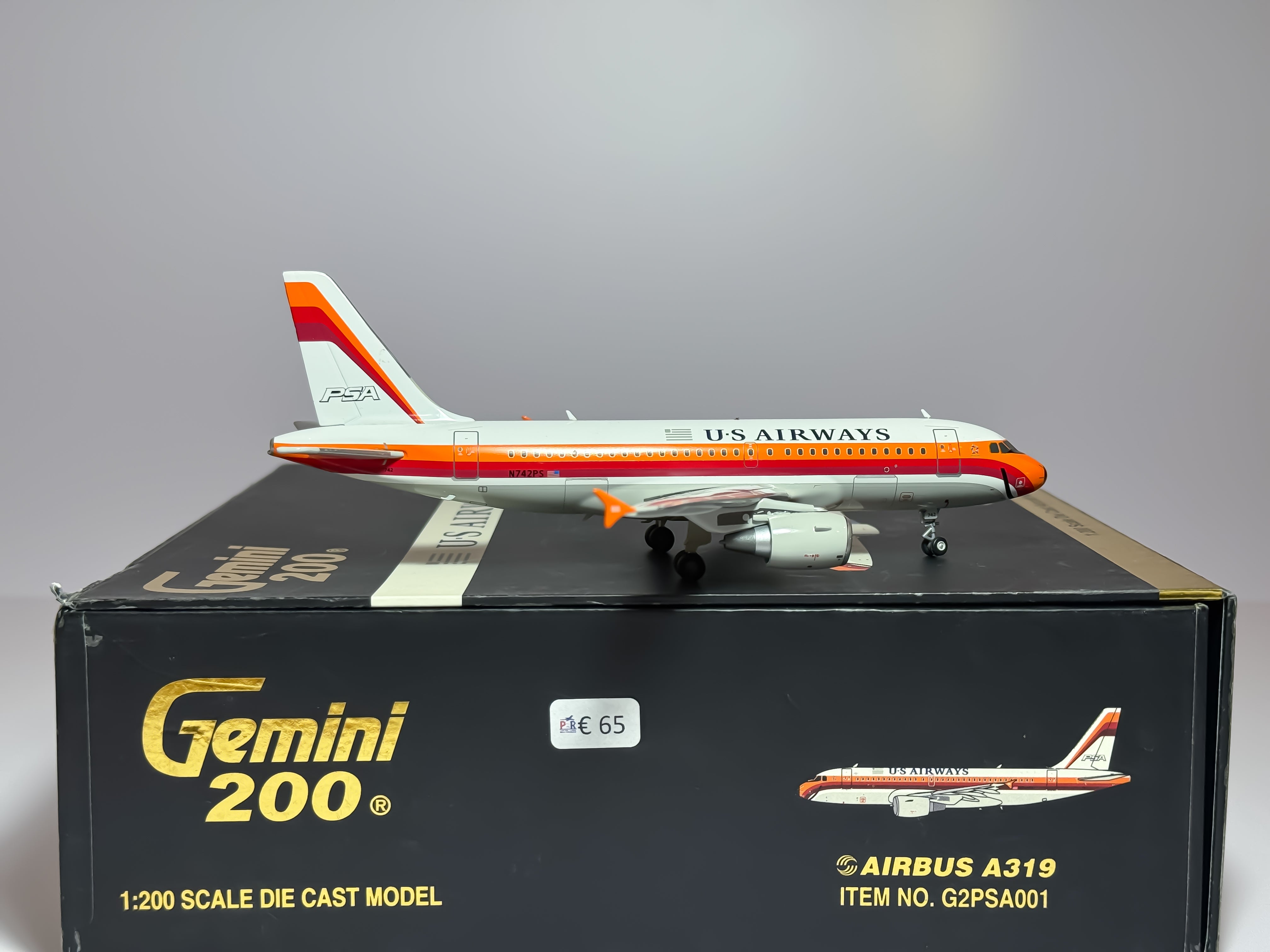 U.S Airways Airbus A319 1:200 Gemini Jets N742PS (G2PSA001)