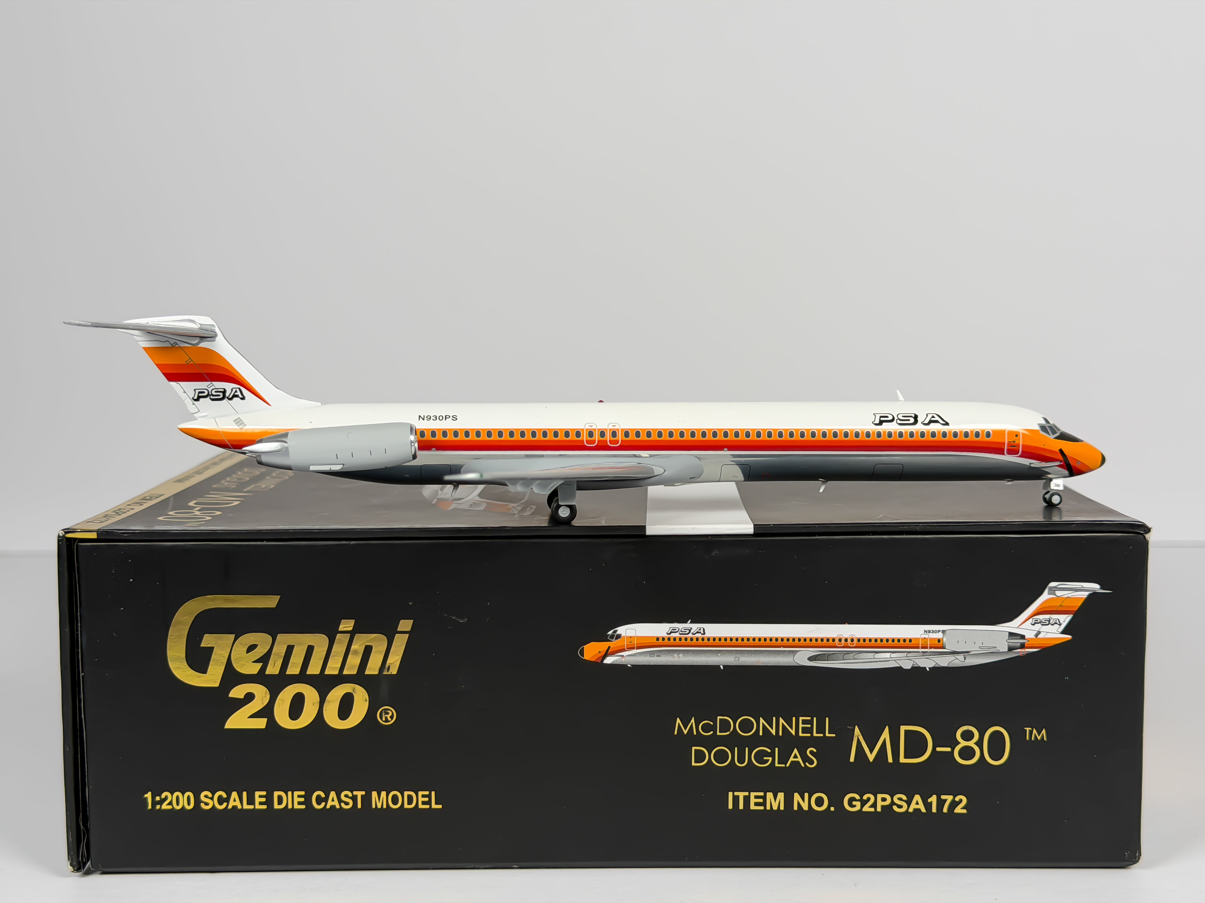 Pacific Southwest Airlines (PSA) McDonnell Douglas MD-80 1:200 Gemini Jets N930PS (G2PSA172)