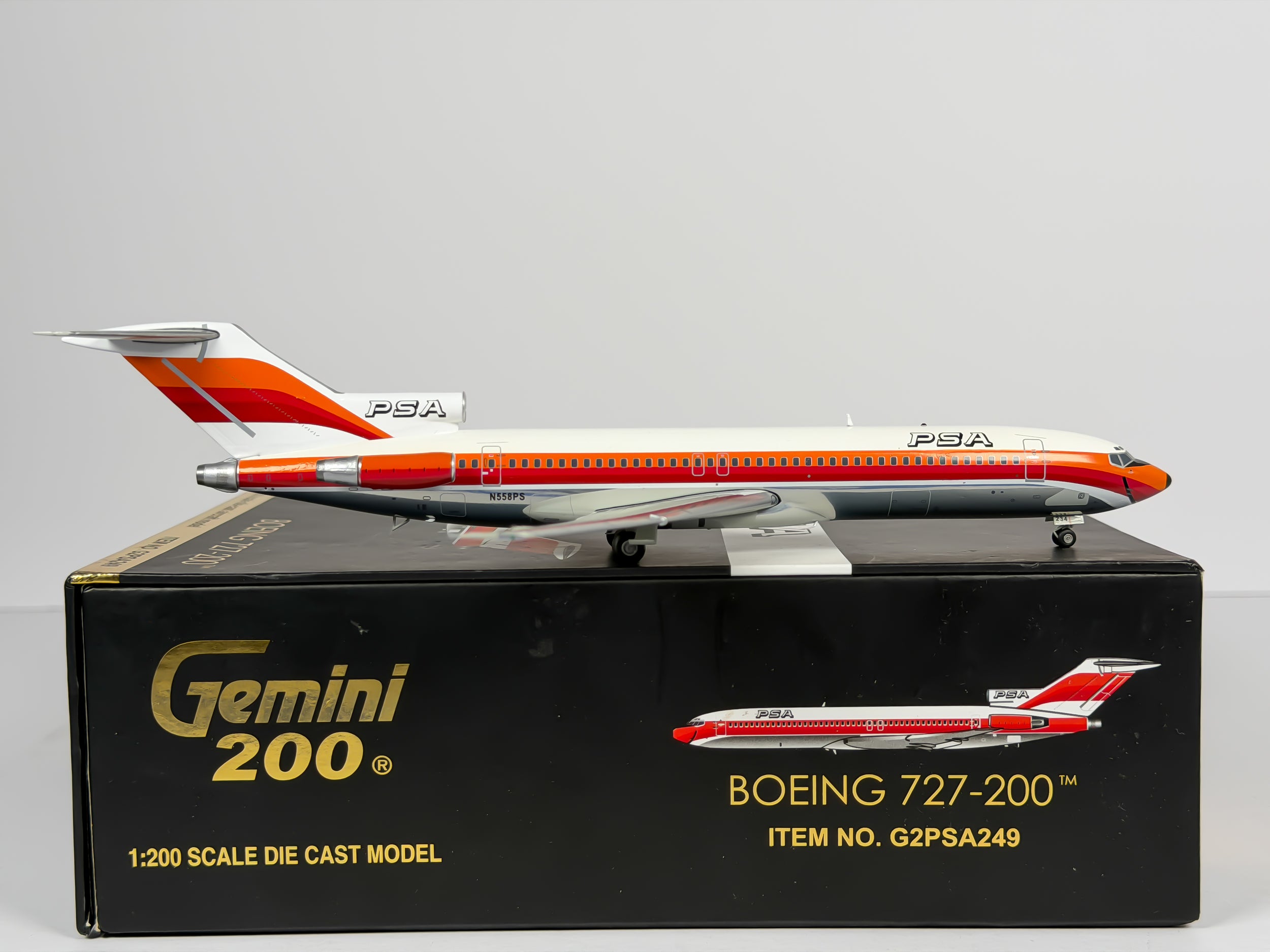 Pacific Southwest Airlines (PSA) Boeing 727-200 1:200 Gemini Jets N558PS (G2PSA249)