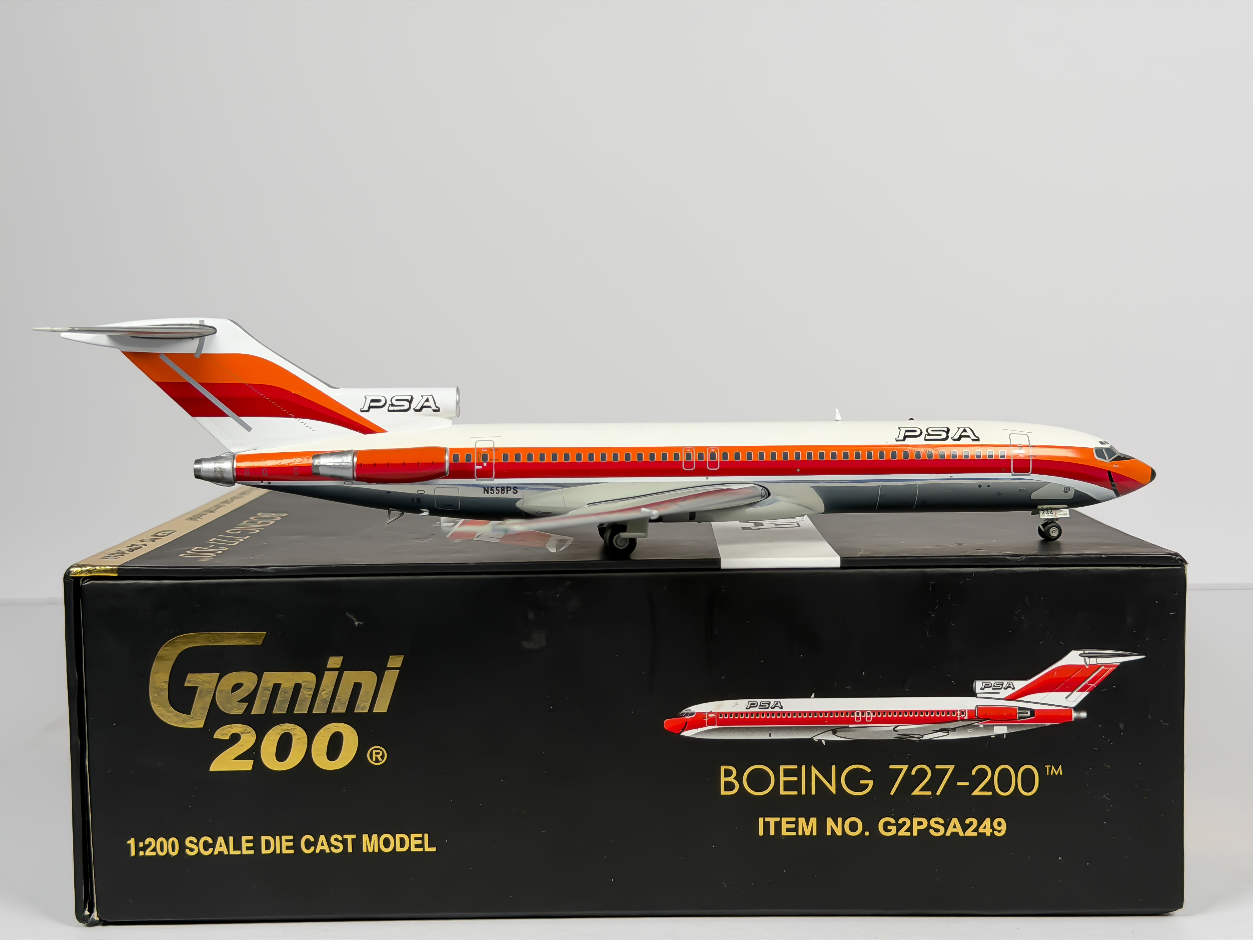 Pacific Southwest Airlines (PSA) Boeing 727-200 1:200 Gemini Jets N558PS (G2PSA249)