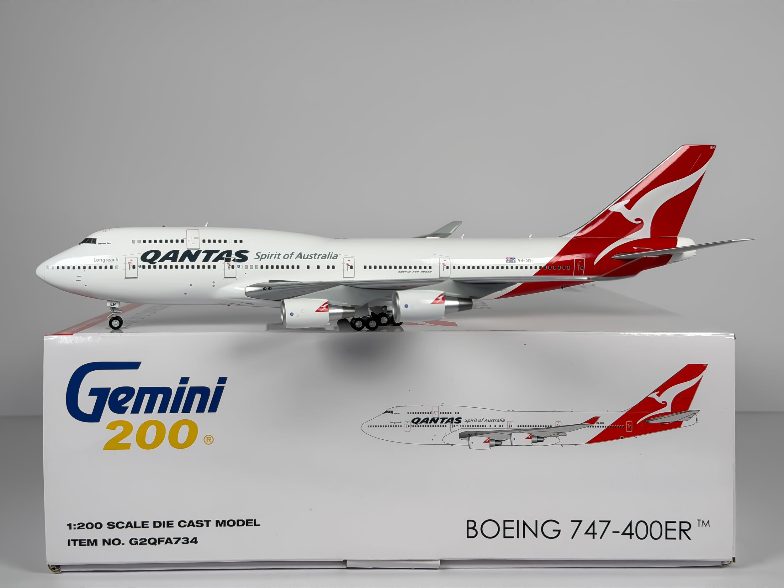 Qantas Airways Boeing 747-400 1:200 Gemini Jets VH-OEH (G2QFA734)