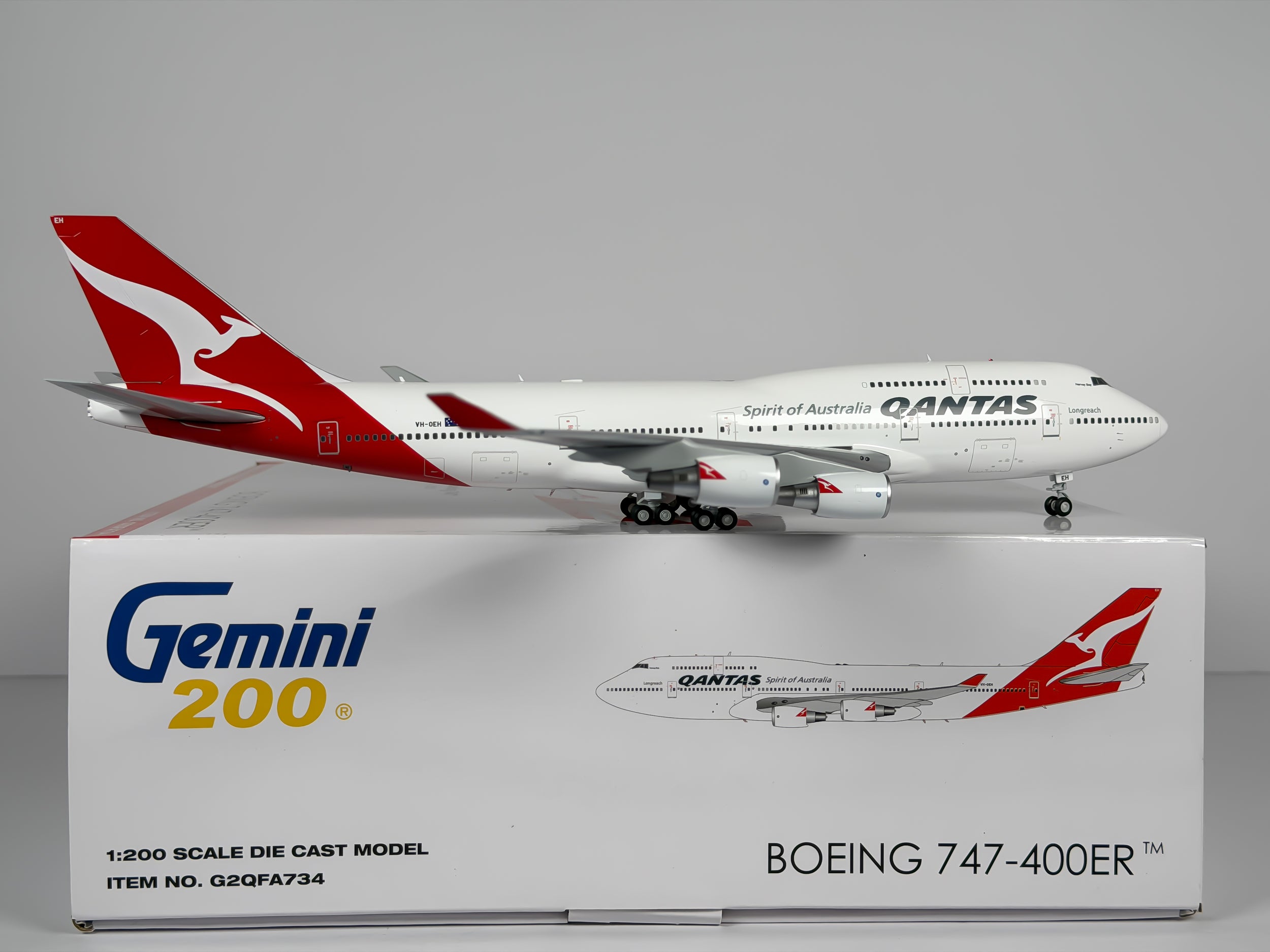 Qantas Airways Boeing 747-400 1:200 Gemini Jets VH-OEH (G2QFA734)
