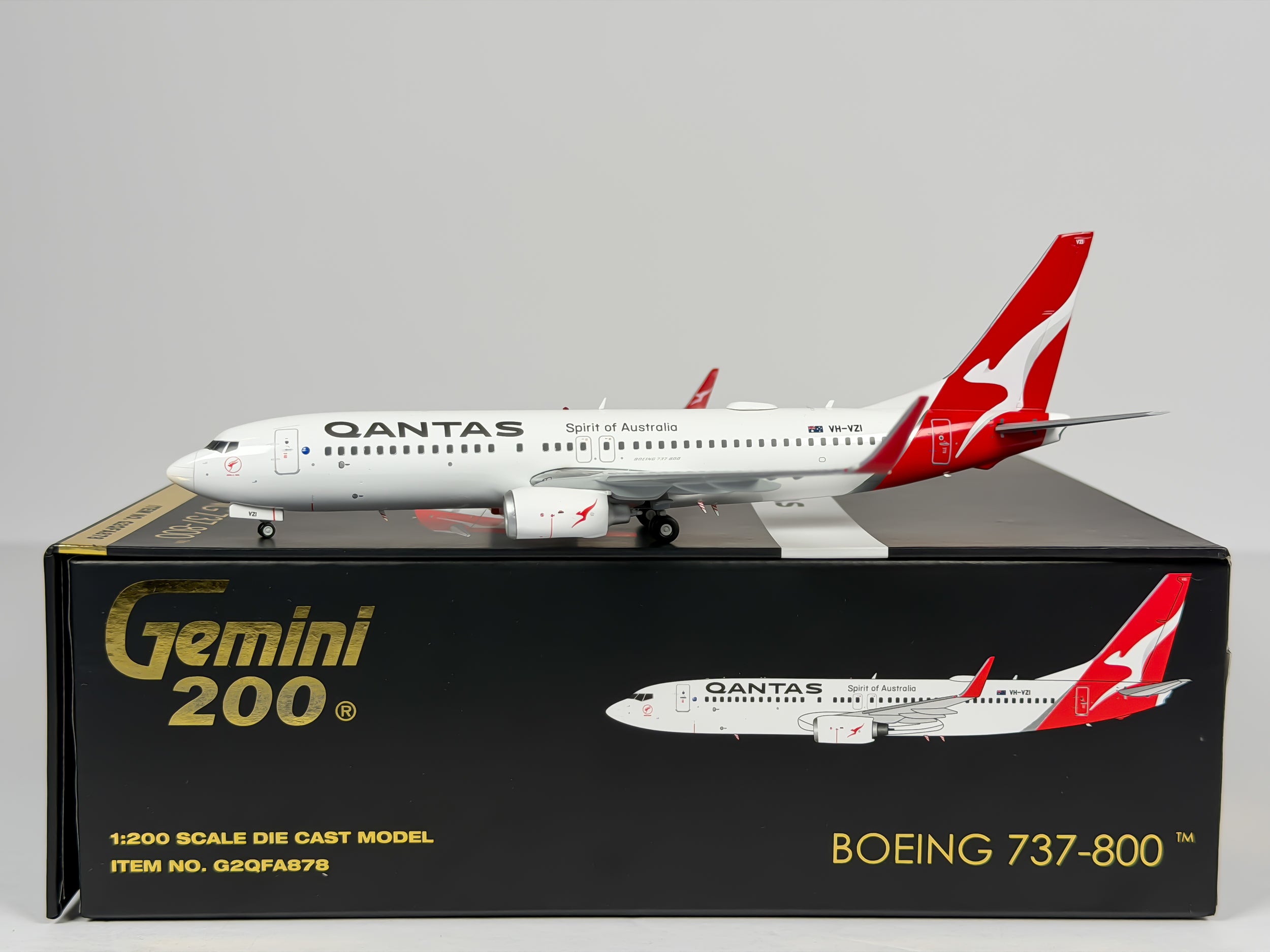 Qantas Airways Boeing 737-800 1:200 Gemini Jets VH-VZI (G2QFA878)