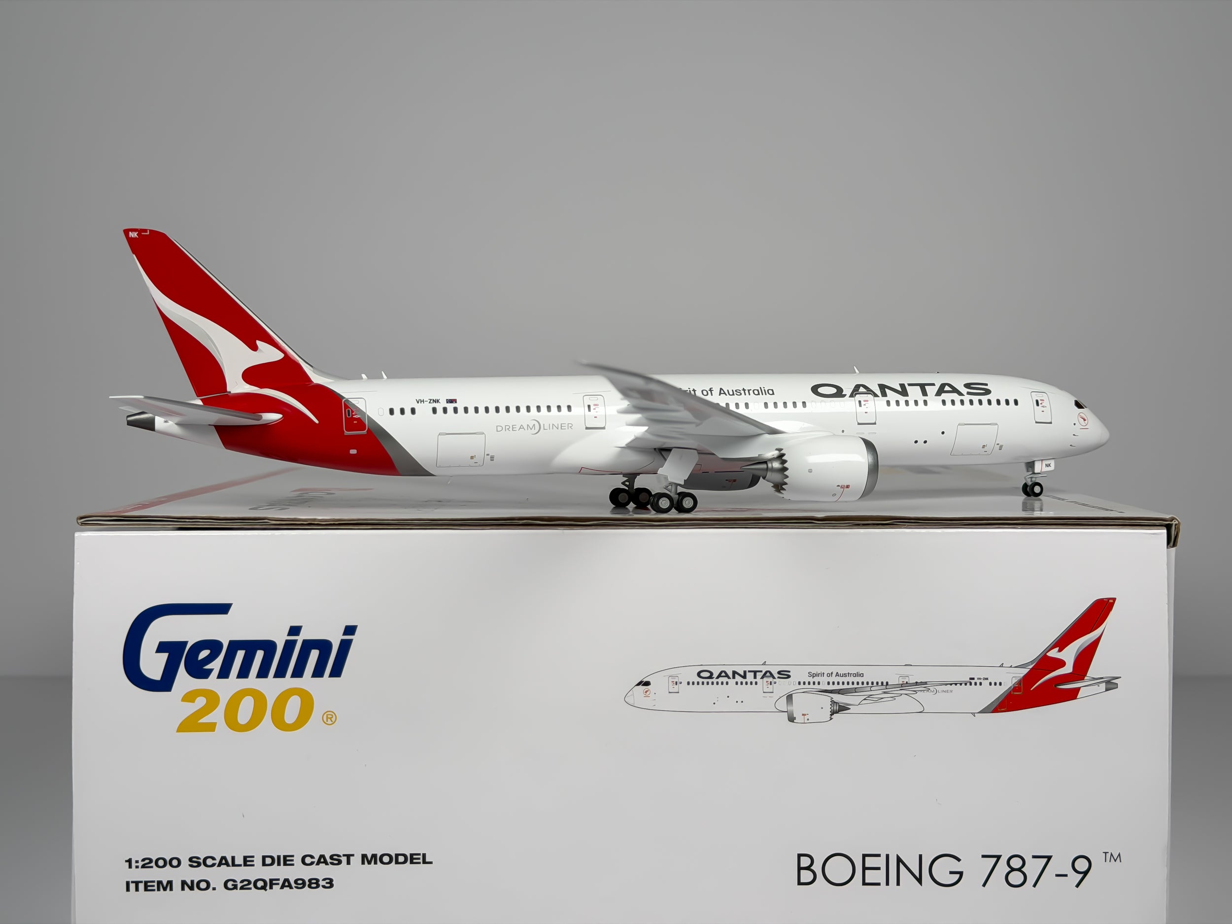 Qantas Airways Boeing 787-9 1:200 Gemini Jets VH-ZNK (G2QFA983)