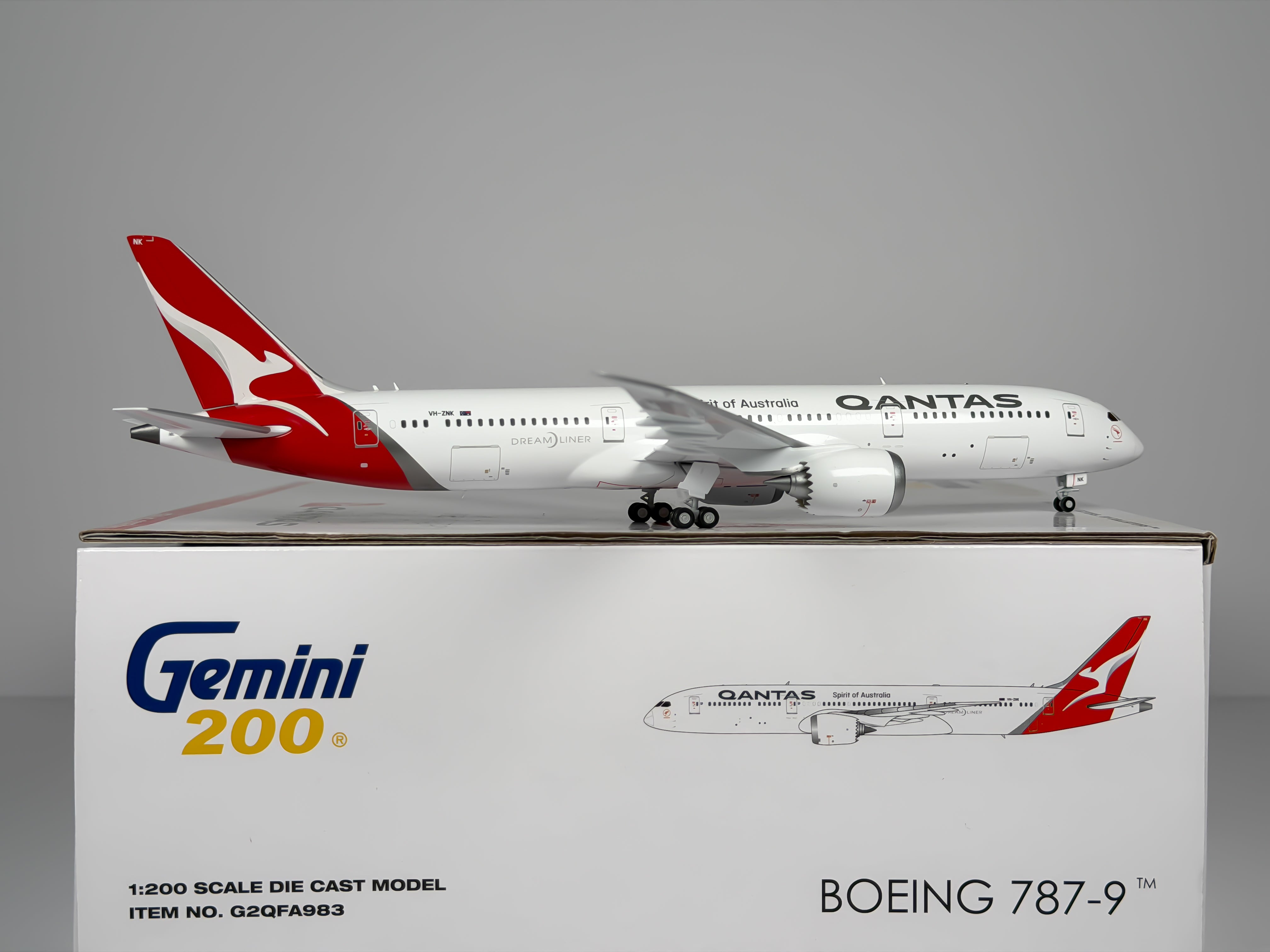 Qantas Airways Boeing 787-9 1:200 Gemini Jets VH-ZNK (G2QFA983)