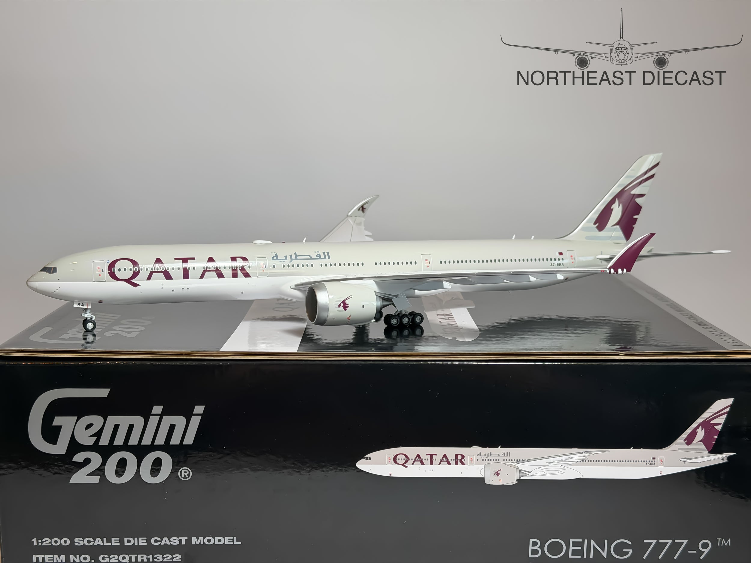 Qatar Airways Boeing 777-9 1:200 Gemini Jets A7-BKA (G2QTR1322)