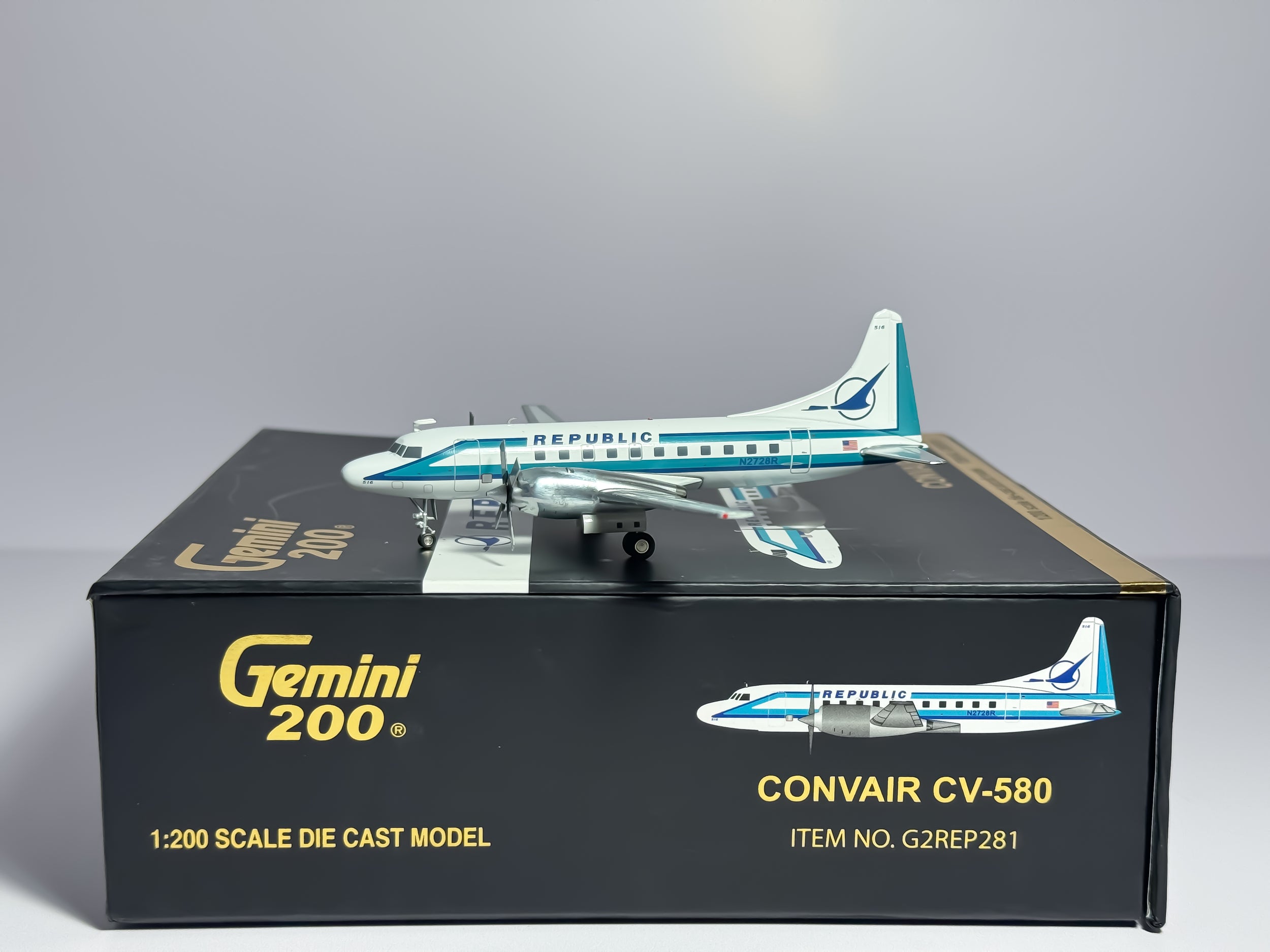Republic Airlines Convair CV-580 1:200 Gemini Jets N2728R (G2REP281)