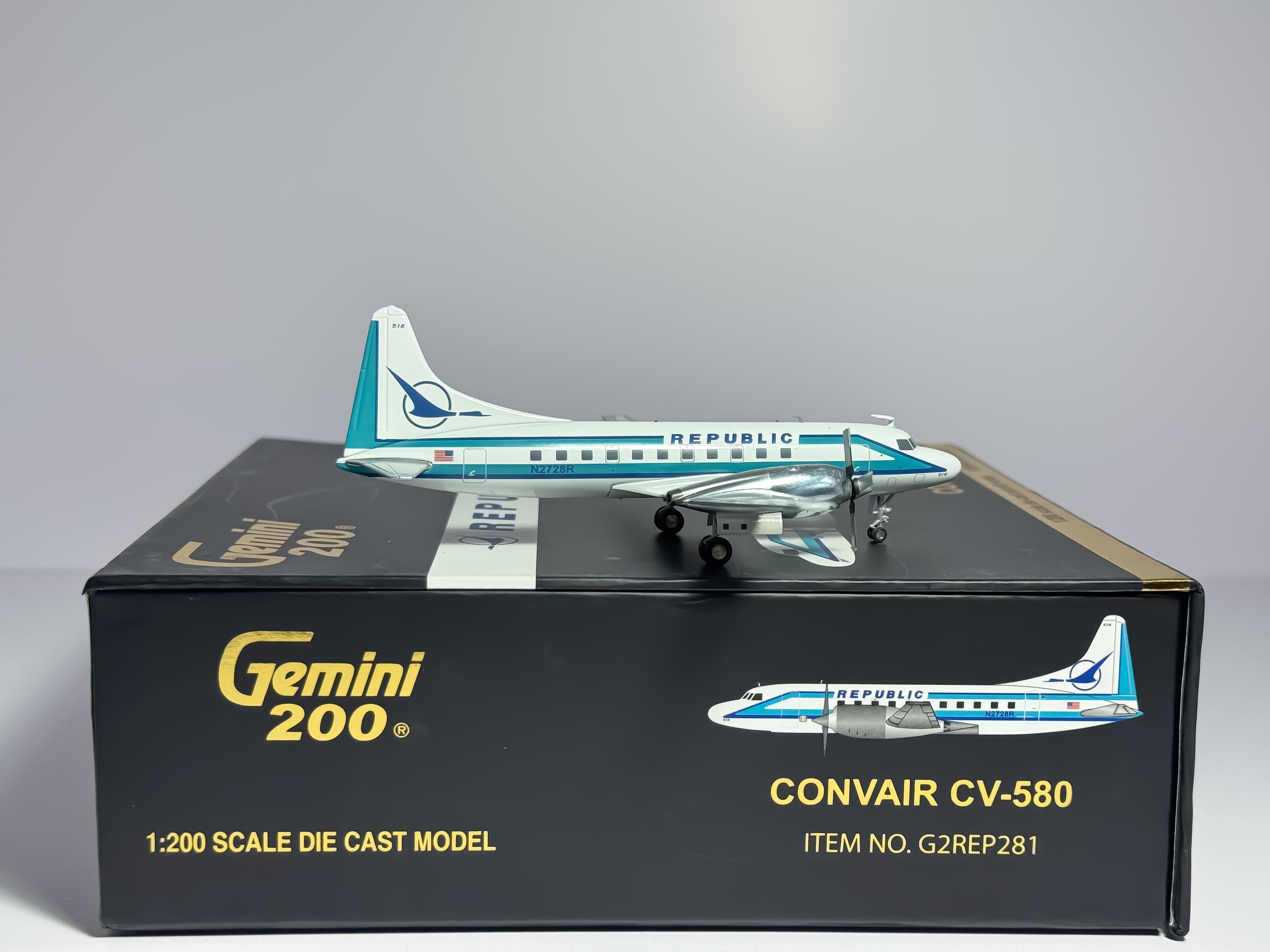 Republic Airlines Convair CV-580 1:200 Gemini Jets N2728R (G2REP281)