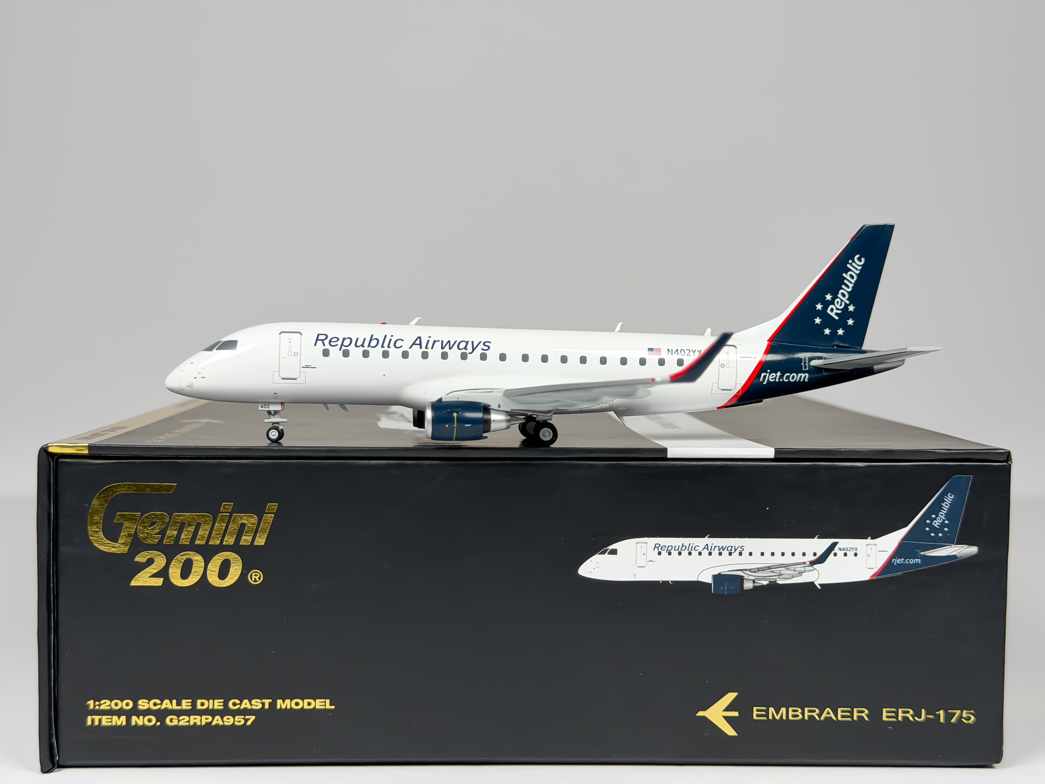 Republic Airways Embraer E175 1:200 Gemini Jets N402YX (G2RPA957)