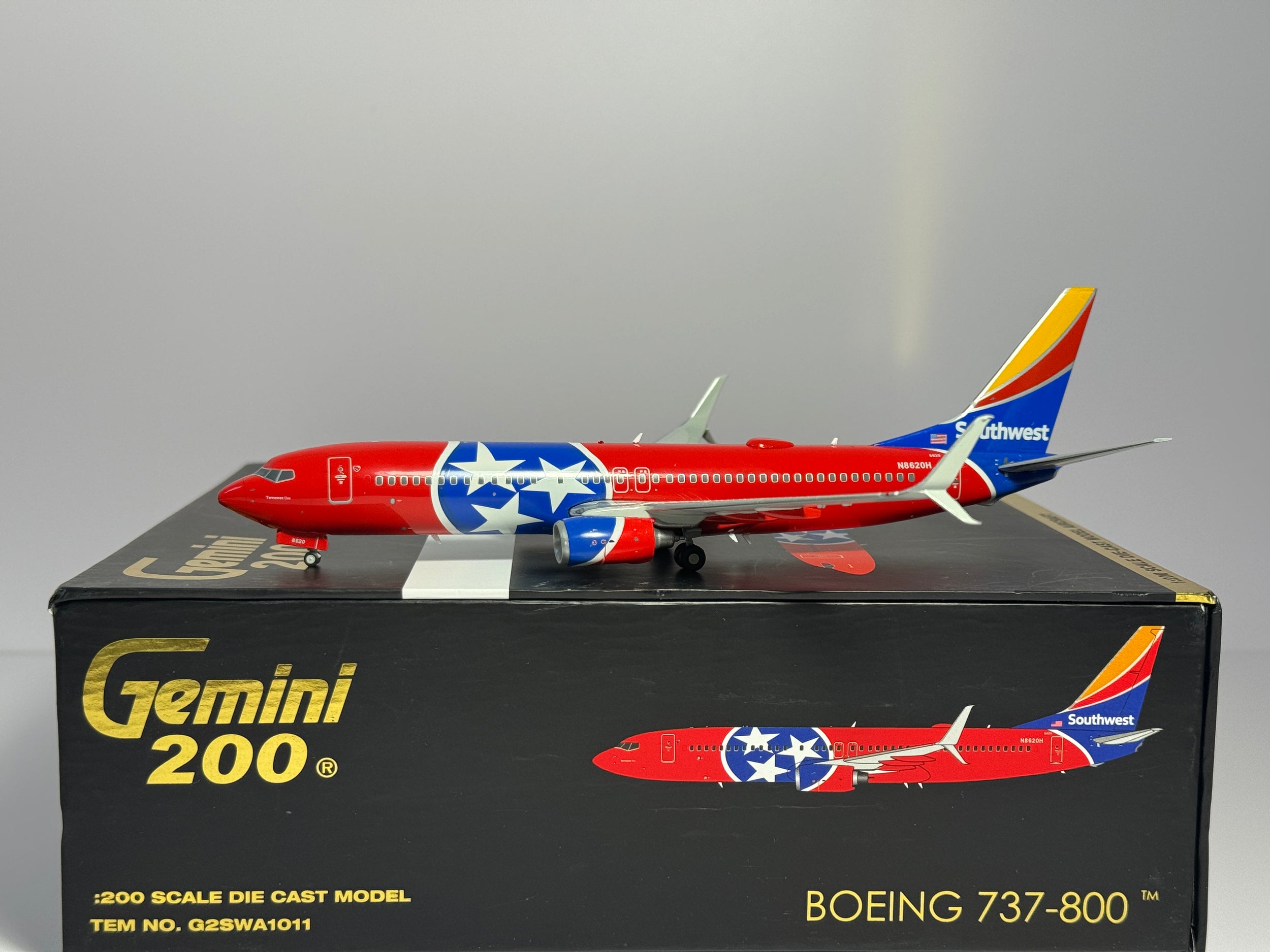 Gemini Jets 1:200 Southwest Boeing 737-800 N8620H Tennessee One G2SWA1011