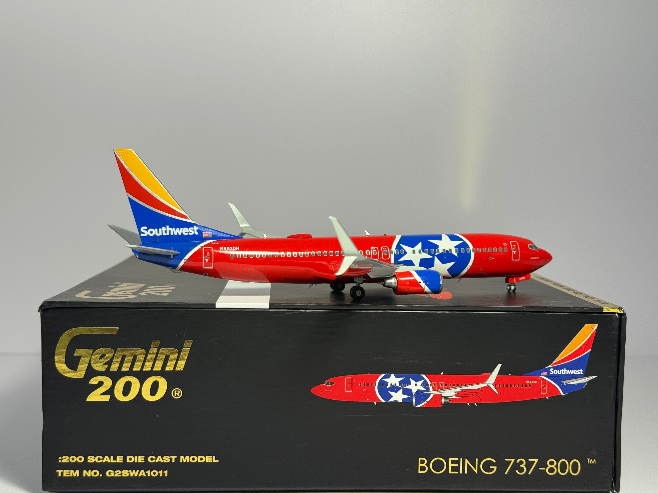 Gemini Jets 1:200 Southwest Boeing 737-800 N8620H Tennessee One G2SWA1011