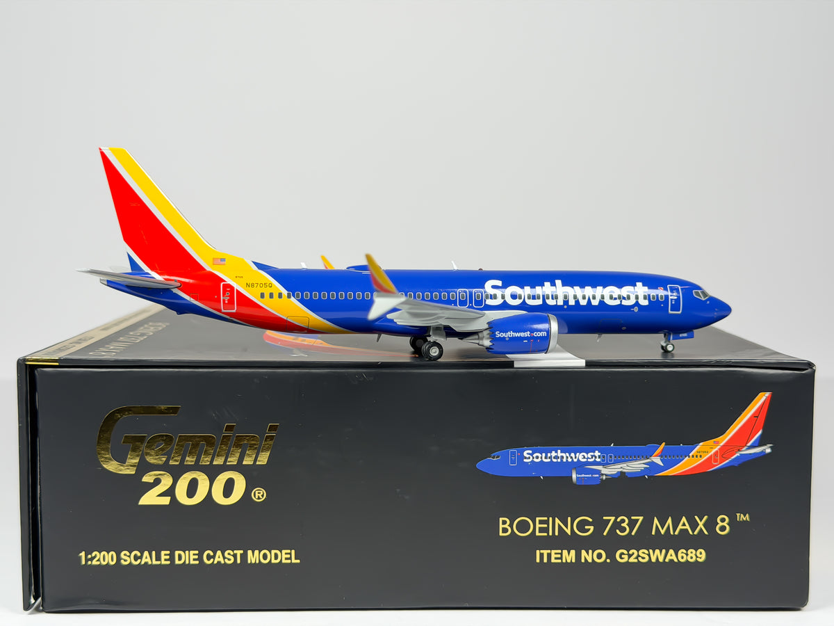 Southwest Airlines Boeing 737 MAX 8 1:200 Gemini Jets N8705Q (G2SWA689)