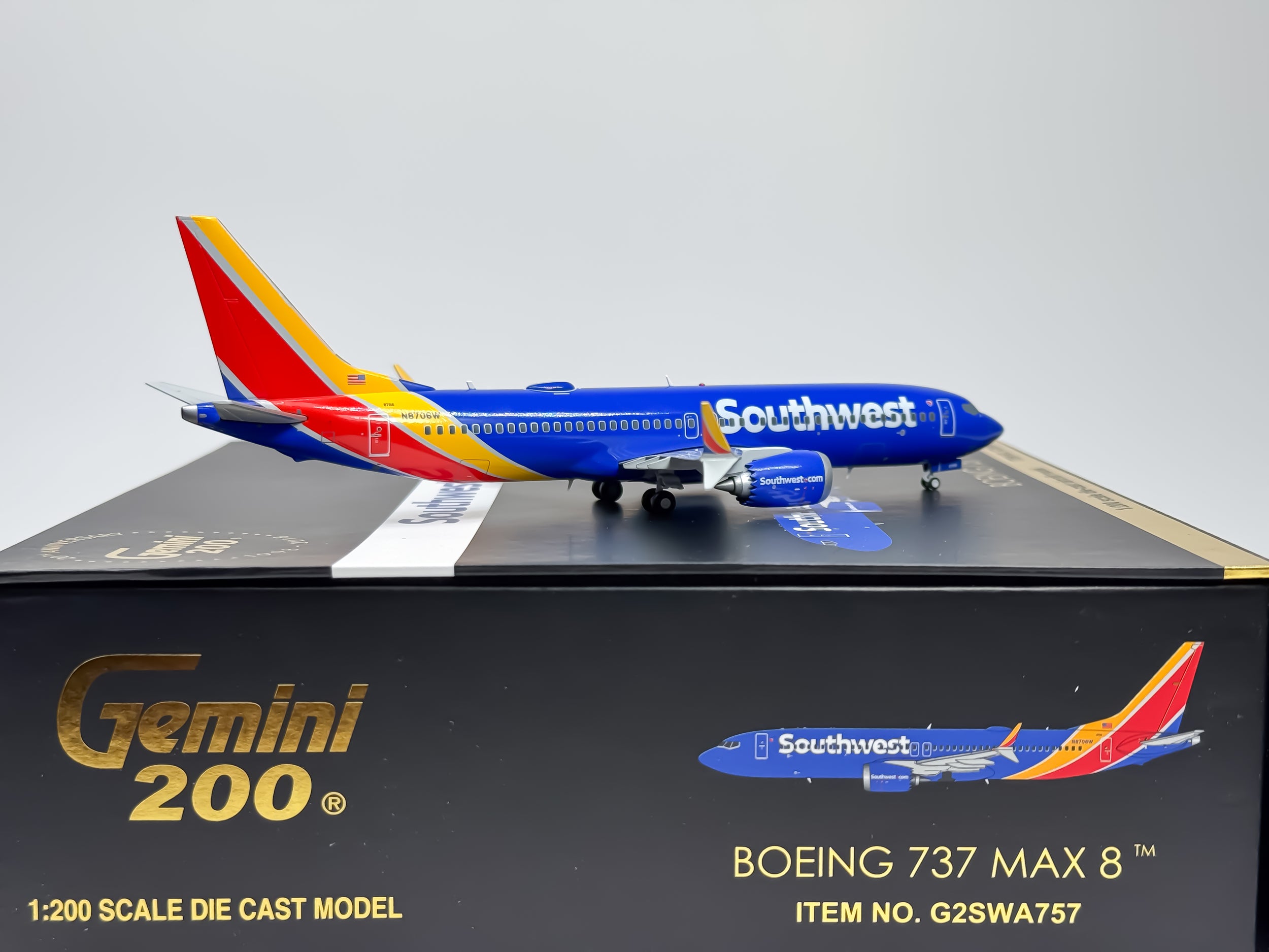 Southwest Airlines Boeing 737 MAX 8 1:200 Gemini Jets N8706W (G2SWA757)