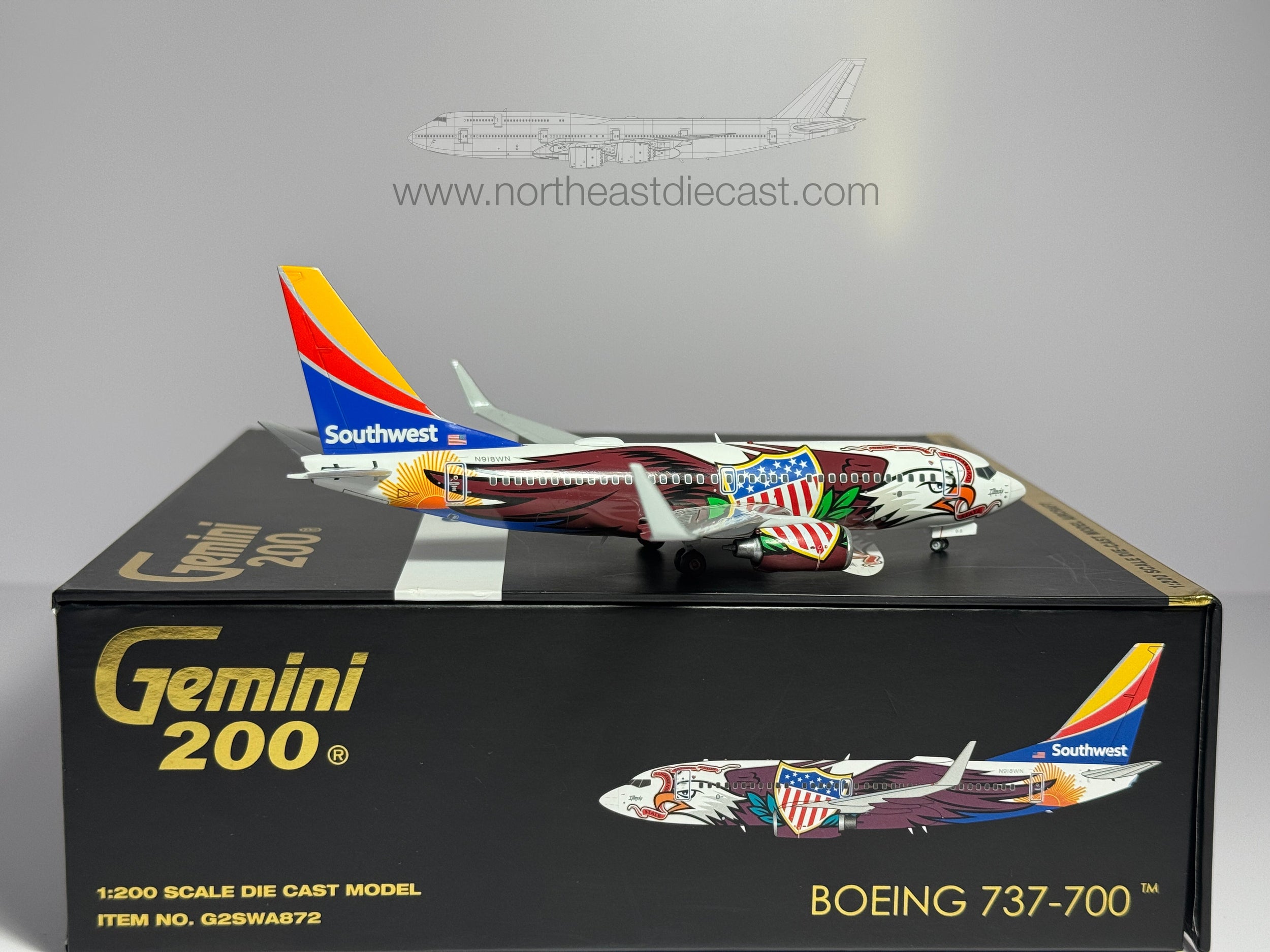 Southwest Airlines Boeing 737-700 1:200 Gemini Jets N918WN (G2SWA872)