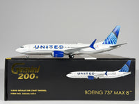 United Airlines Boeing 737 MAX 8 1:200 Gemini Jets N27251 (G2UAL1054)