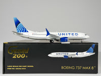United Airlines Boeing 737 MAX 8 1:200 Gemini Jets N27251 (G2UAL1054)