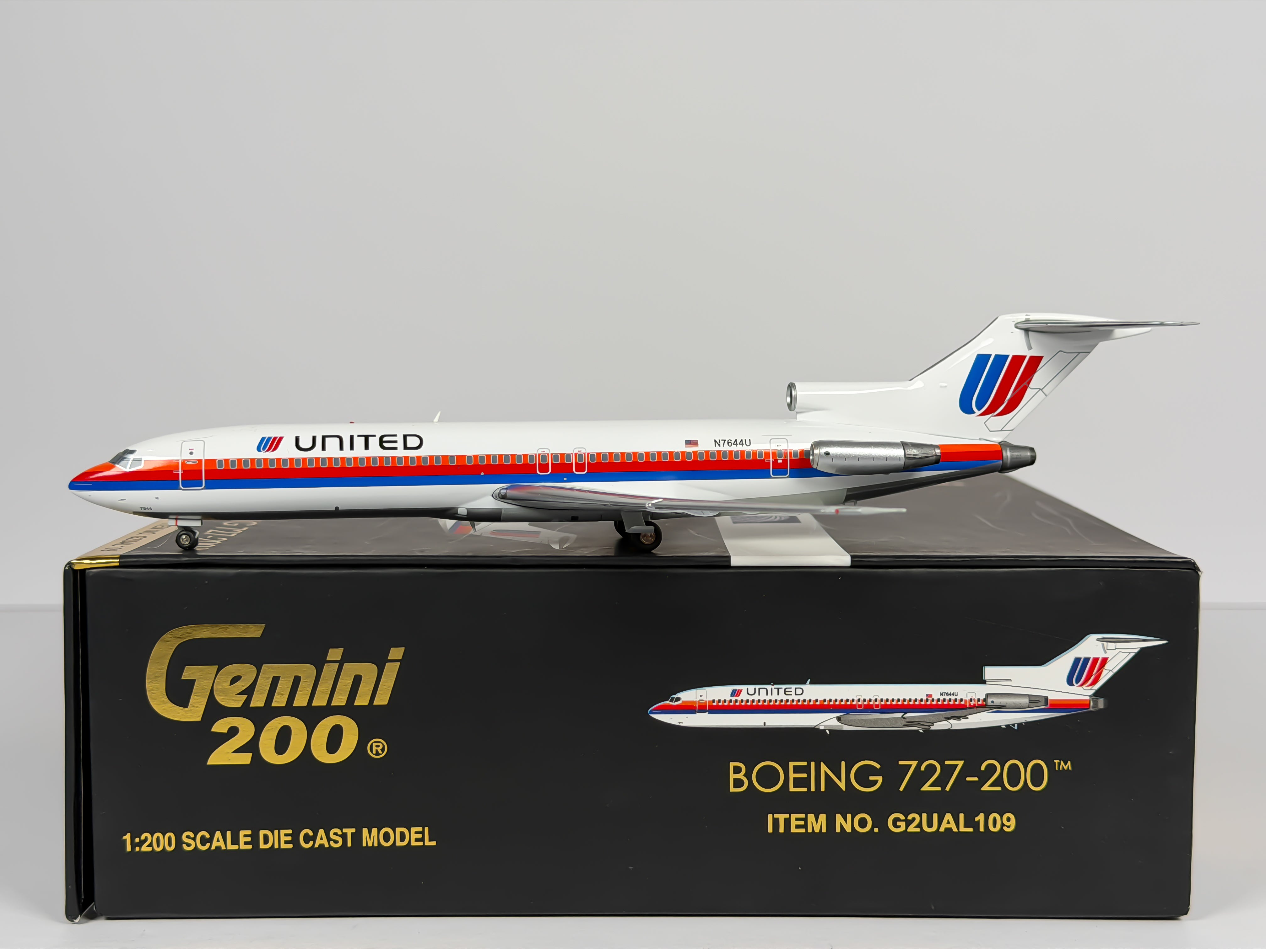United Airlines Boeing 727-200 1:200 Gemini Jets N7644U (G2UAL109)