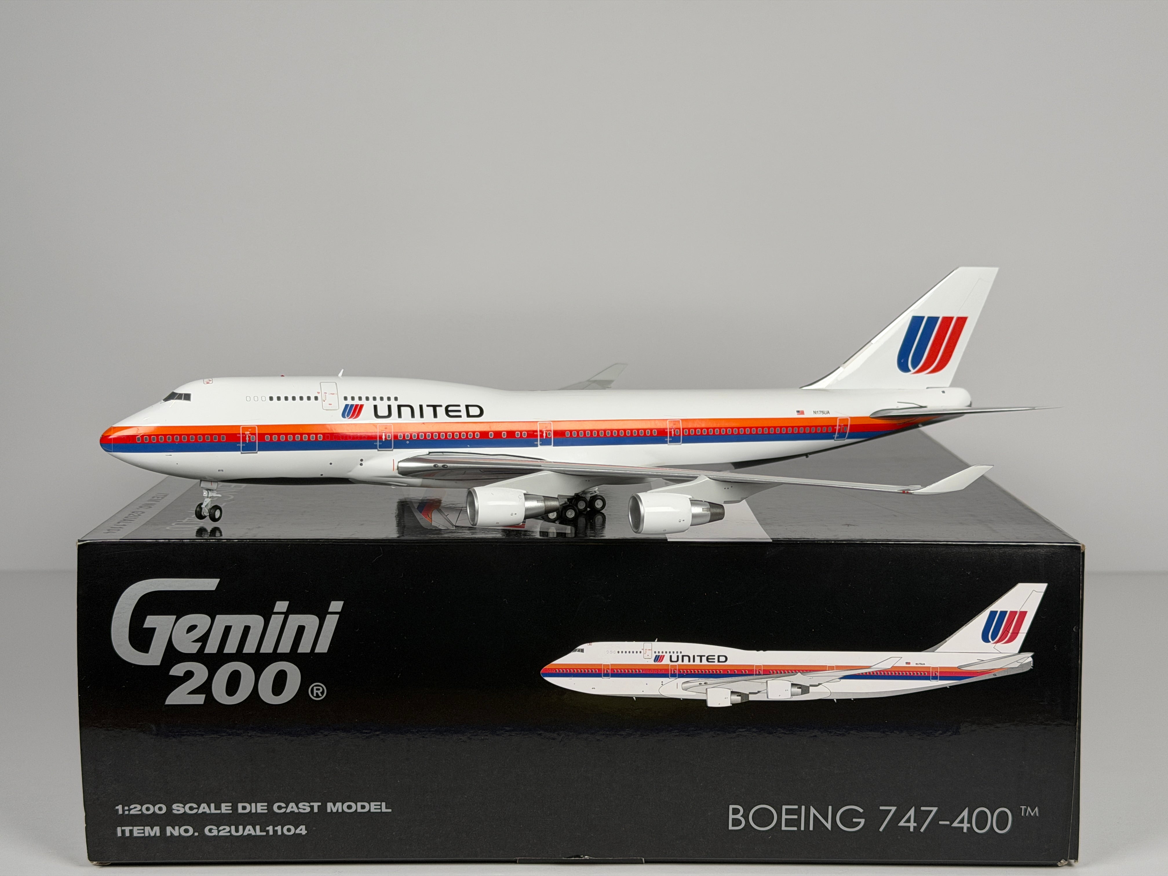 United Airlines Boeing 747-400 1:200 Gemini Jets N175UA (G2UAL1104)