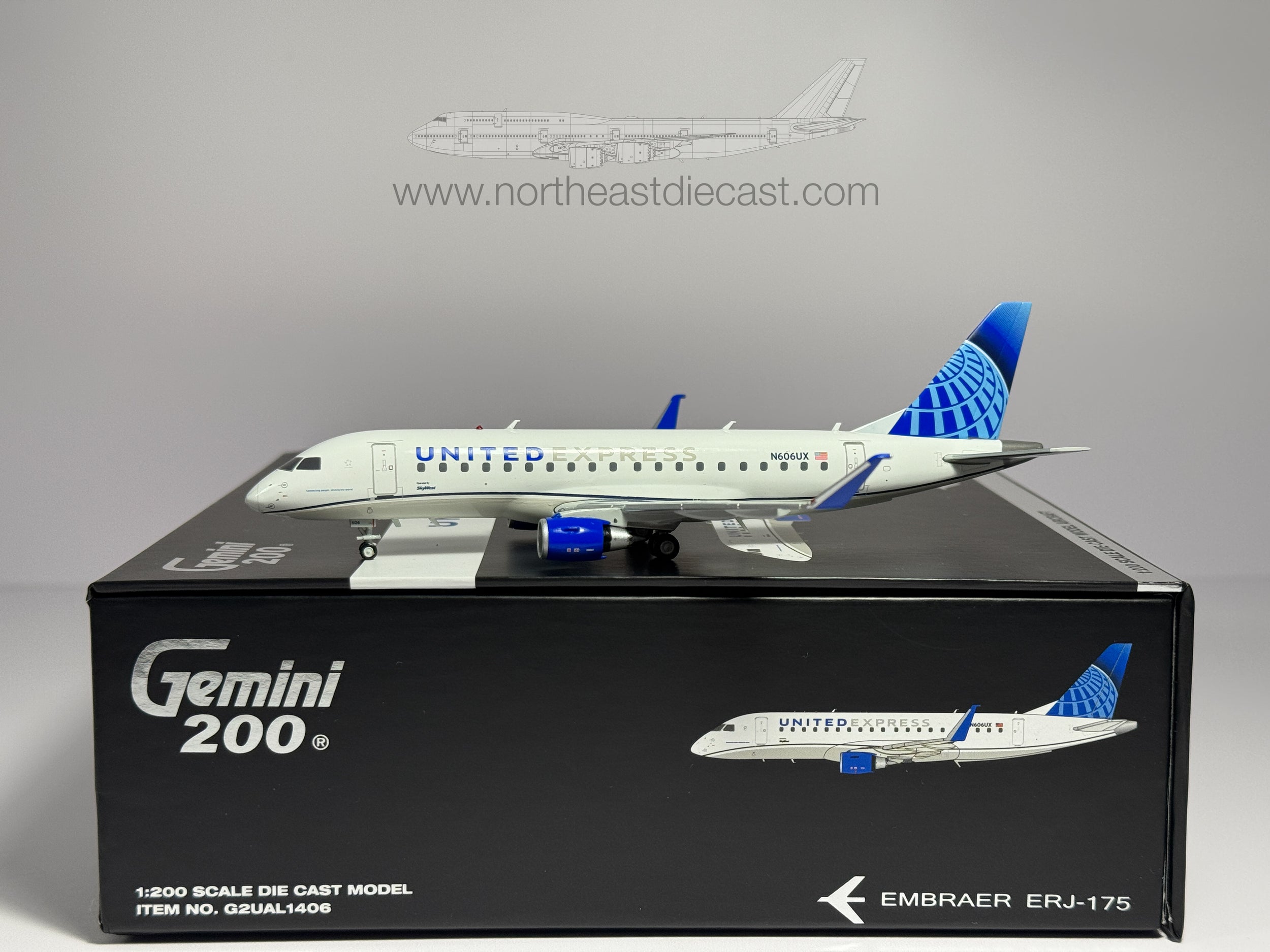 United Express Embraer E175 1:200 Gemini Jets N606UX (G2UAL1406)