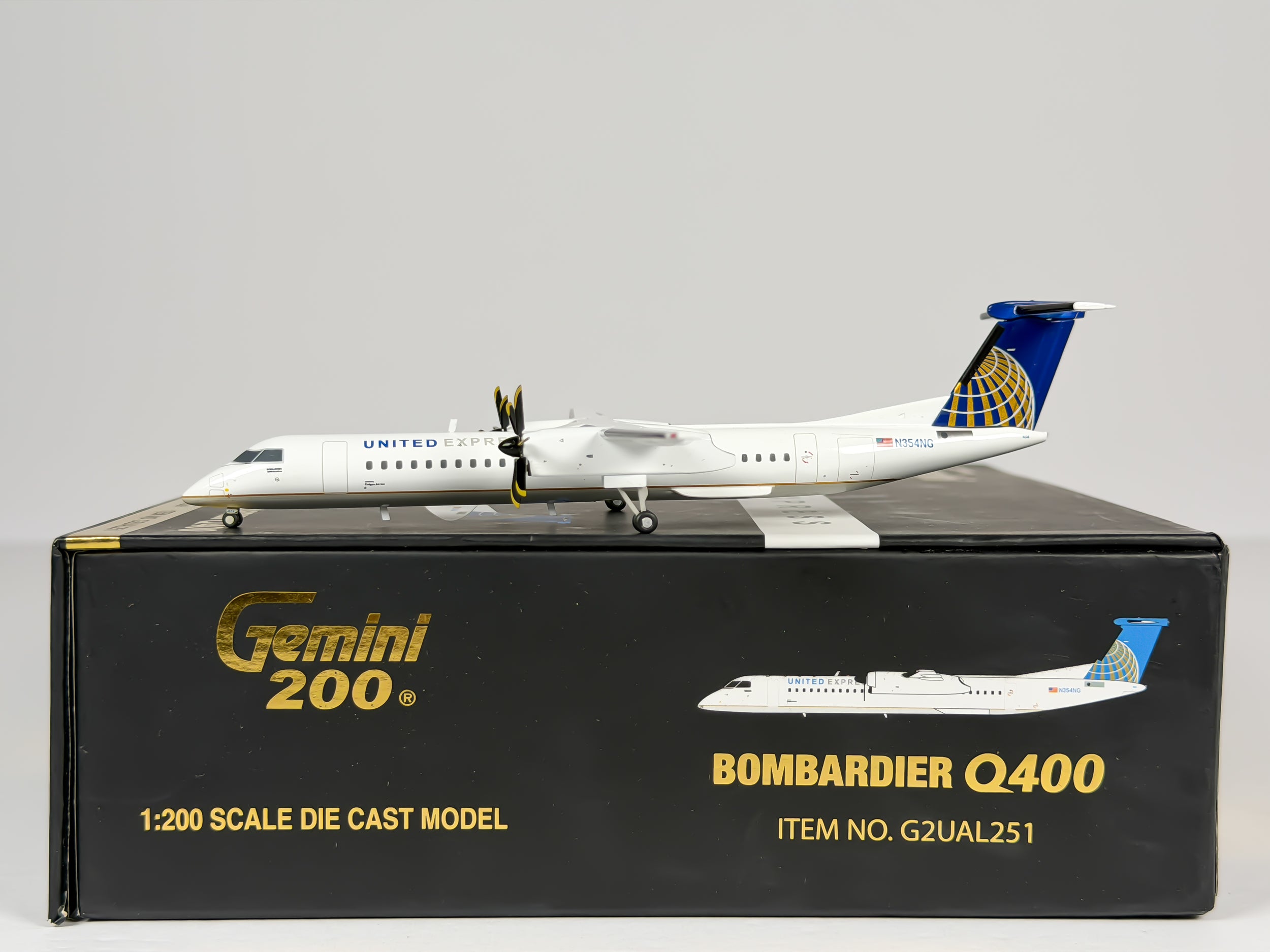 United Express De Havilland Q400 1:200 Gemini Jets N354NG (G2UAL251)
