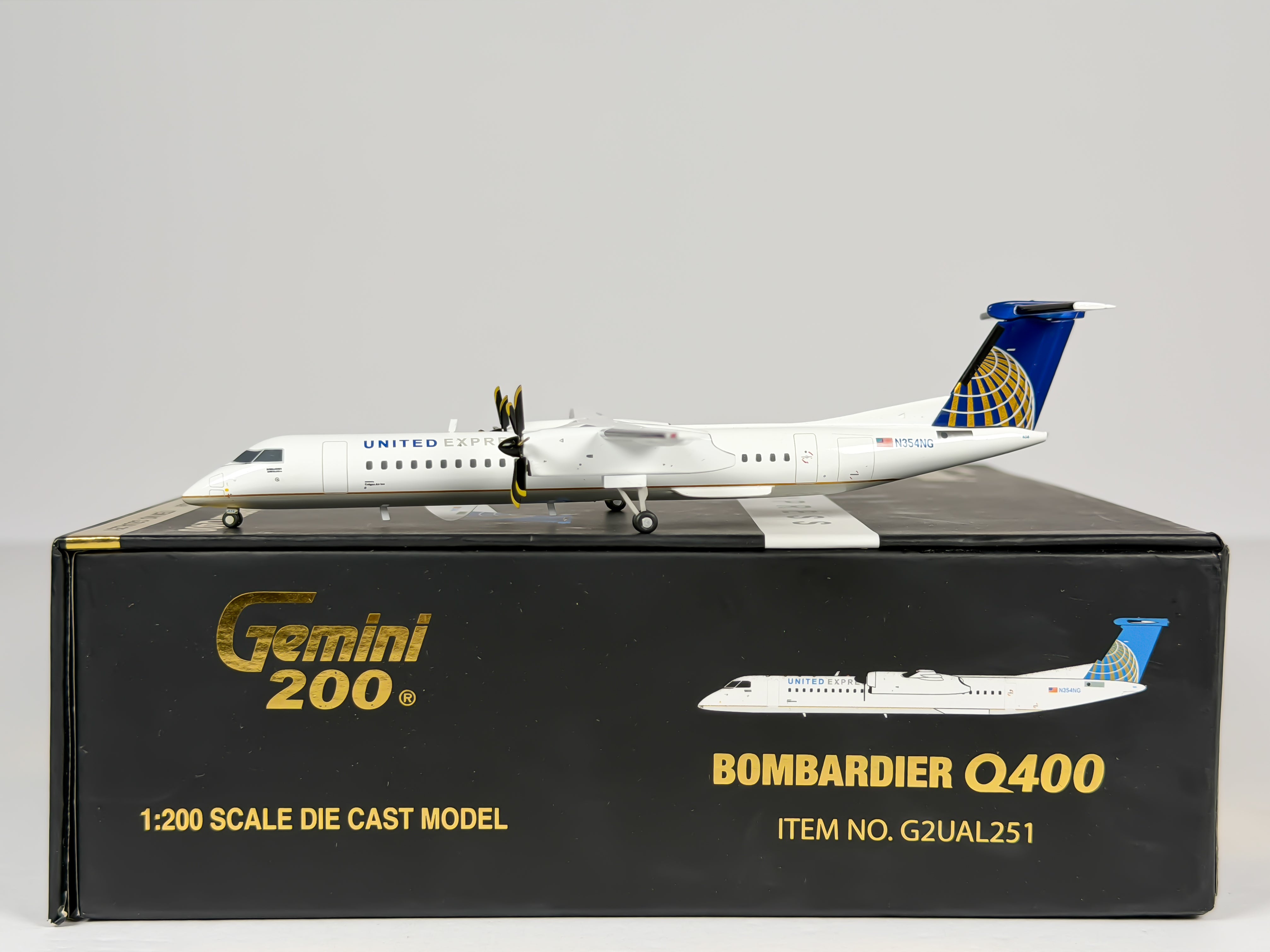 United Express De Havilland Q400 1:200 Gemini Jets N354NG (G2UAL251)