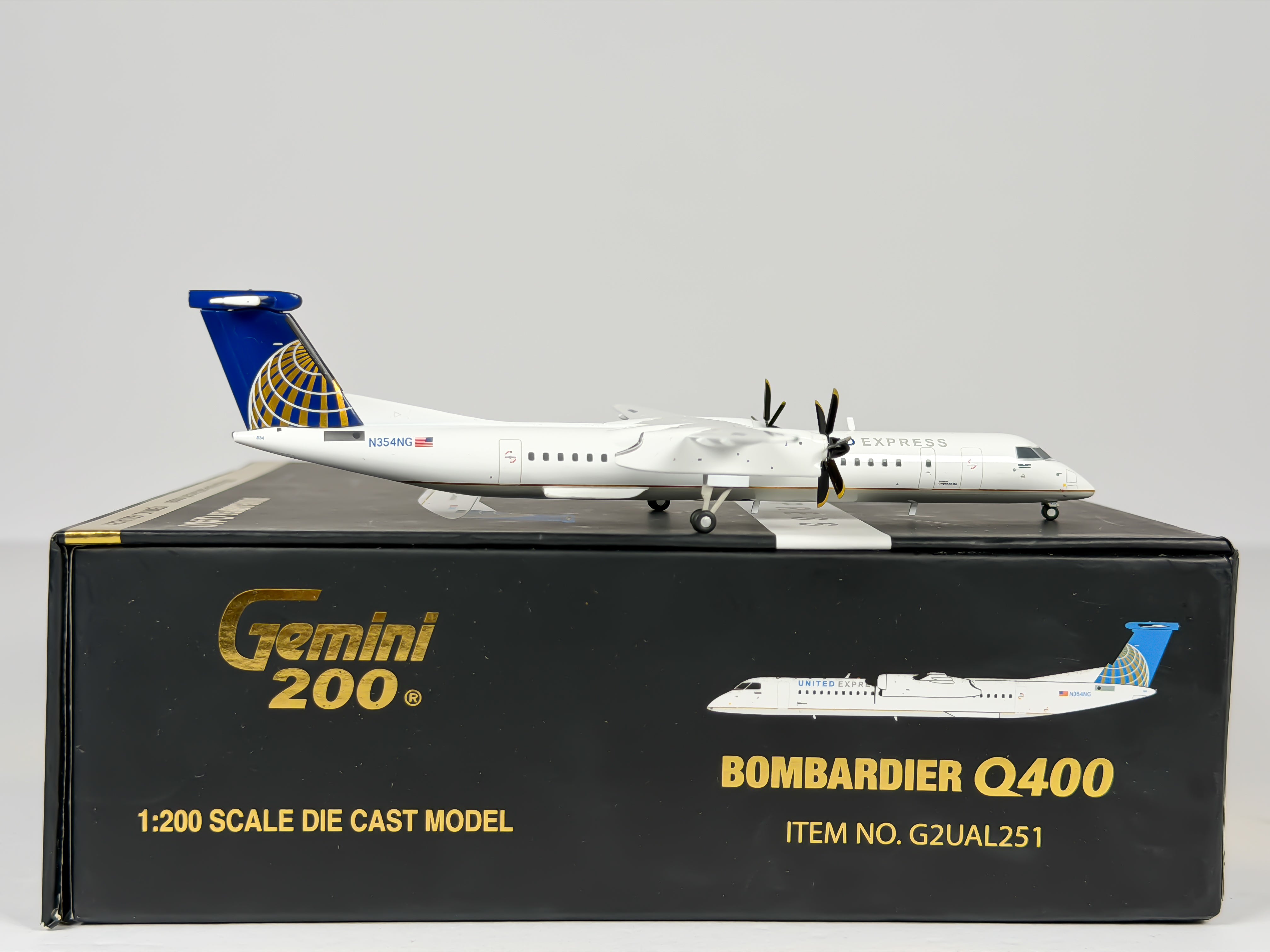 United Express De Havilland Q400 1:200 Gemini Jets N354NG (G2UAL251)