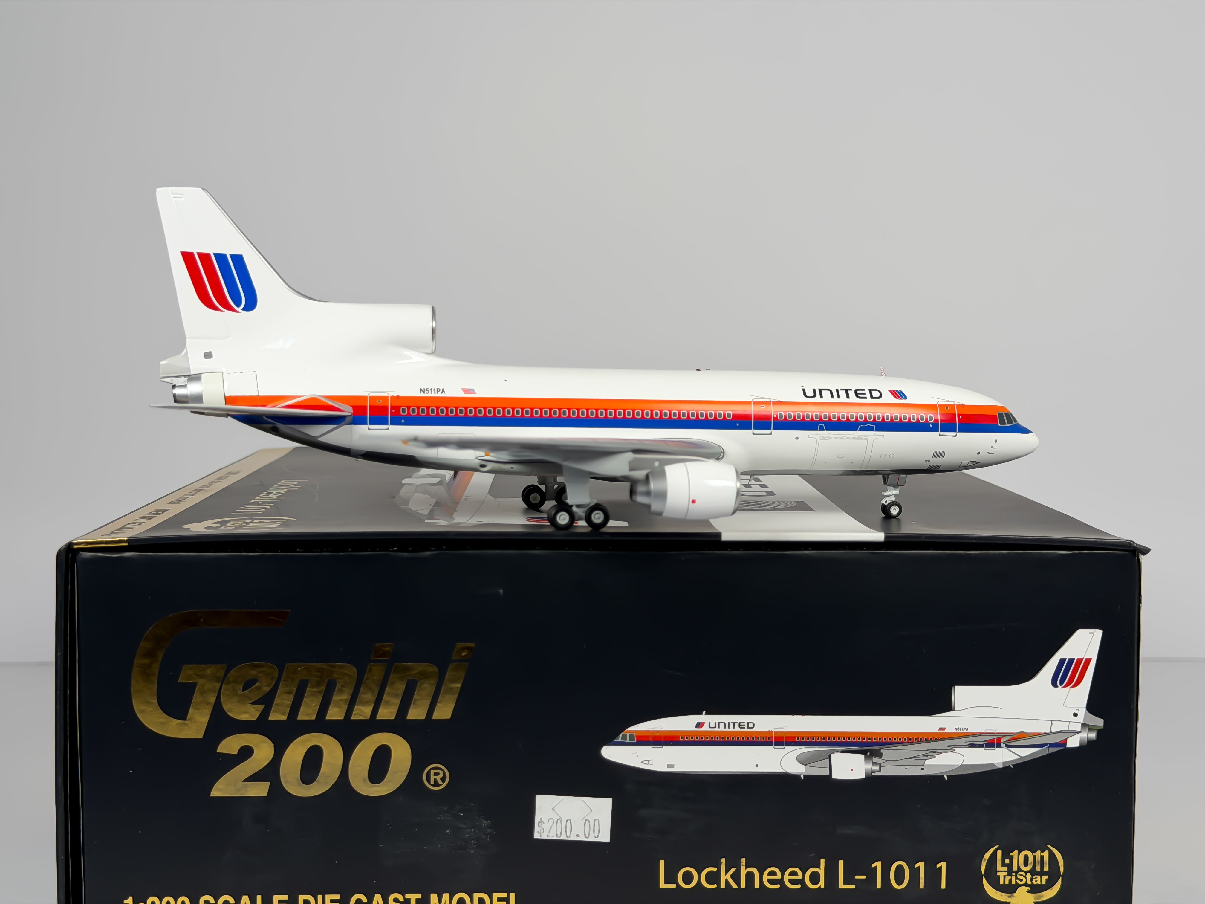 United Airlines Lockheed L-1011 1:200 Gemini Jets N511PA (G2UAL445)