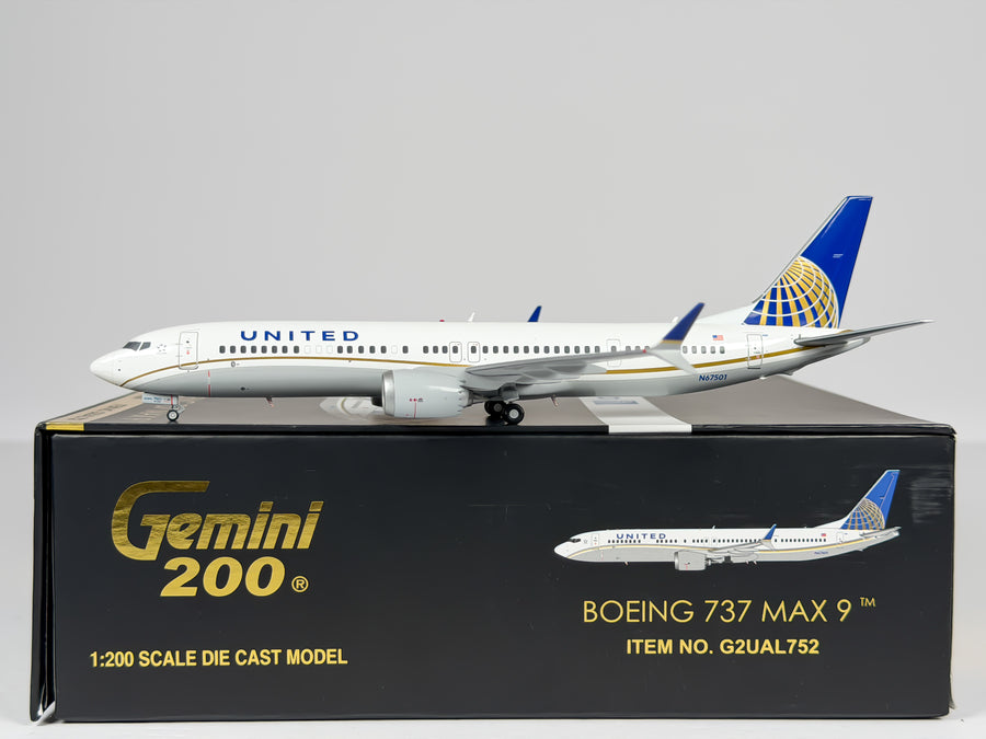 United Airlines Boeing 737 MAX 9 1:200 Gemini Jets N67501 (G2UAL752)
