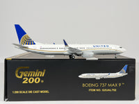 United Airlines Boeing 737 MAX 9 1:200 Gemini Jets N67501 (G2UAL752)