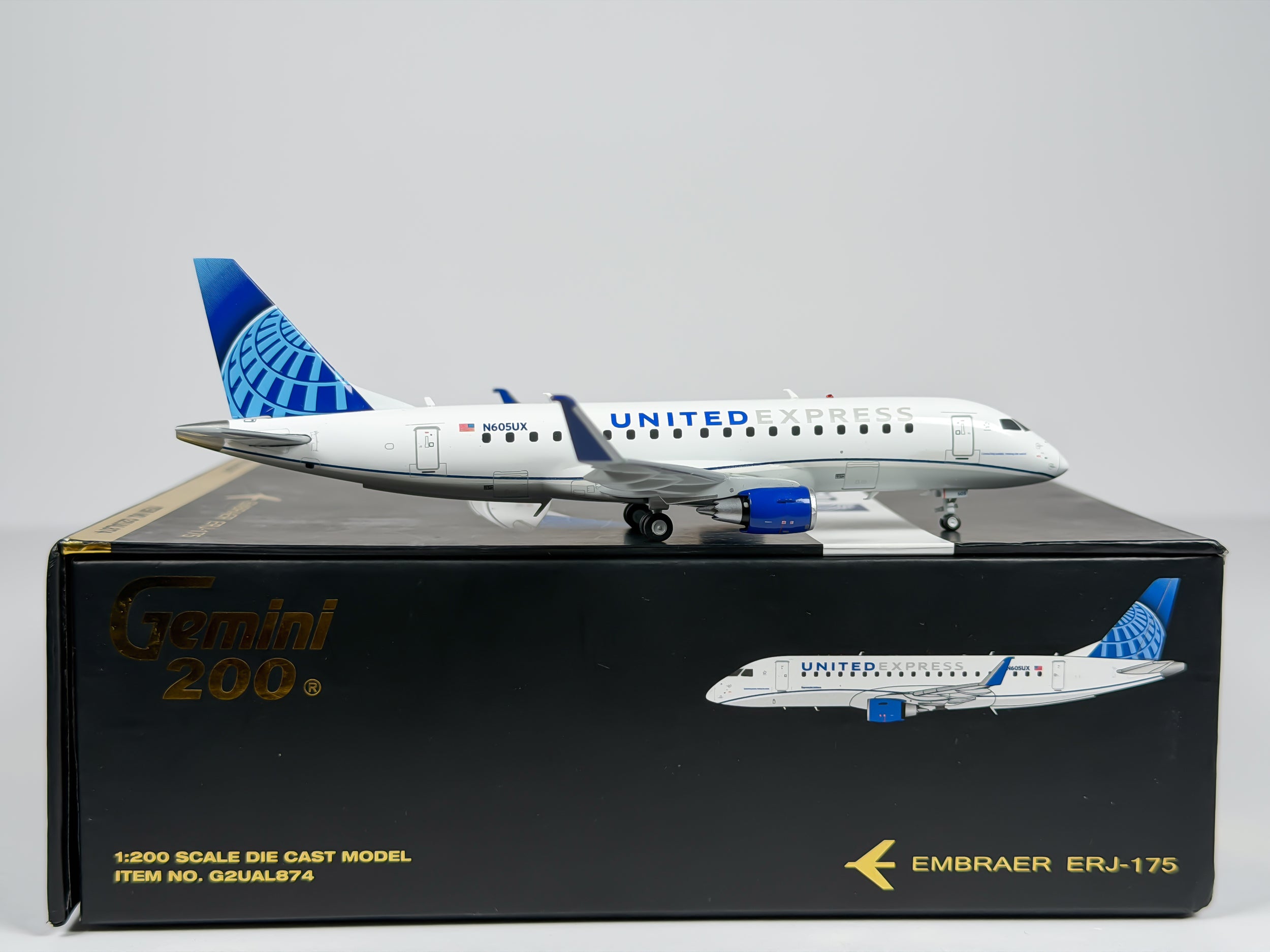 United Express Embraer E175 1:200 Gemini Jets N605UX (G2UAL874)
