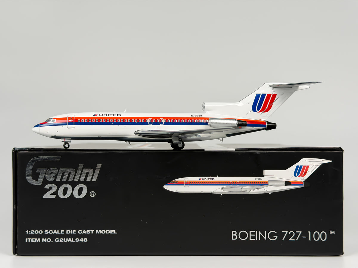 United Airlines Boeing 727-100 1:200 Gemini Jets N7001U (G2UAL948)