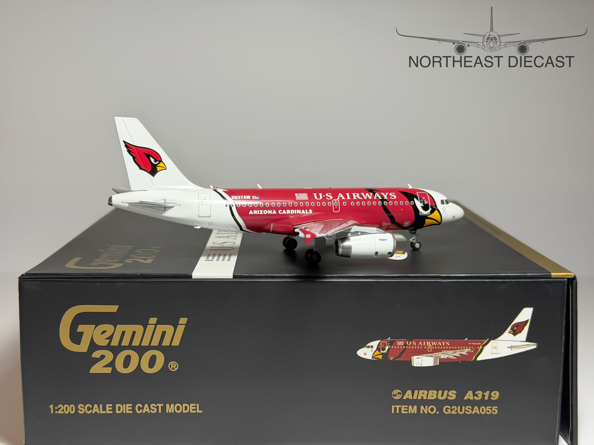 U.S Airways Airbus A319 1:200 Gemini Jets N837AW (G2USA055)