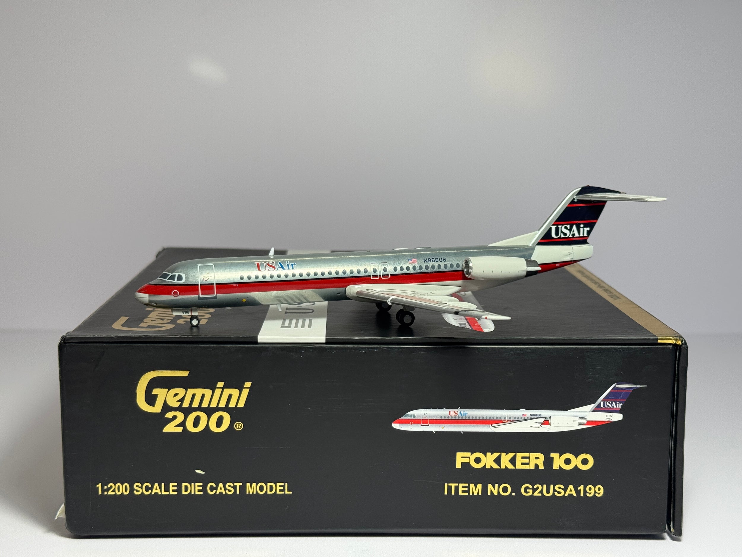 Gemini Jets 1:200 USAir Fokker F100 N866US polished G2USA199