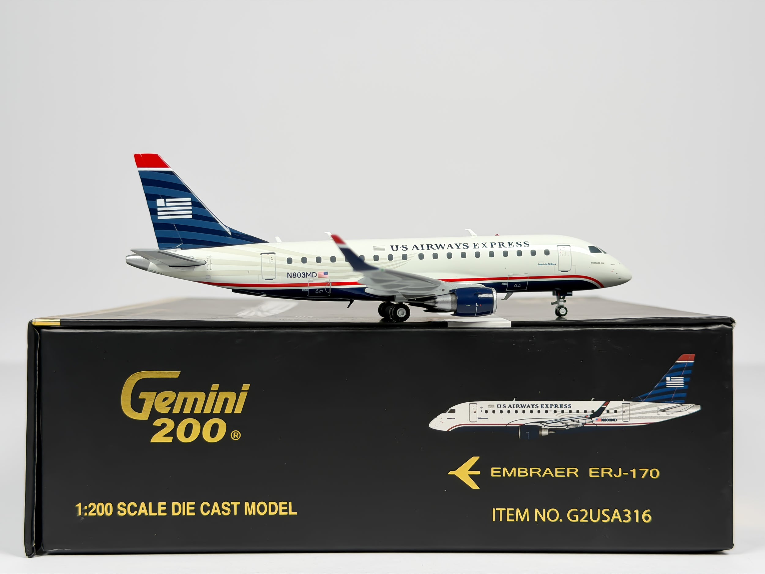 USAir Express Embraer E170 1:200 Gemini Jets N803MD (G2USA316)