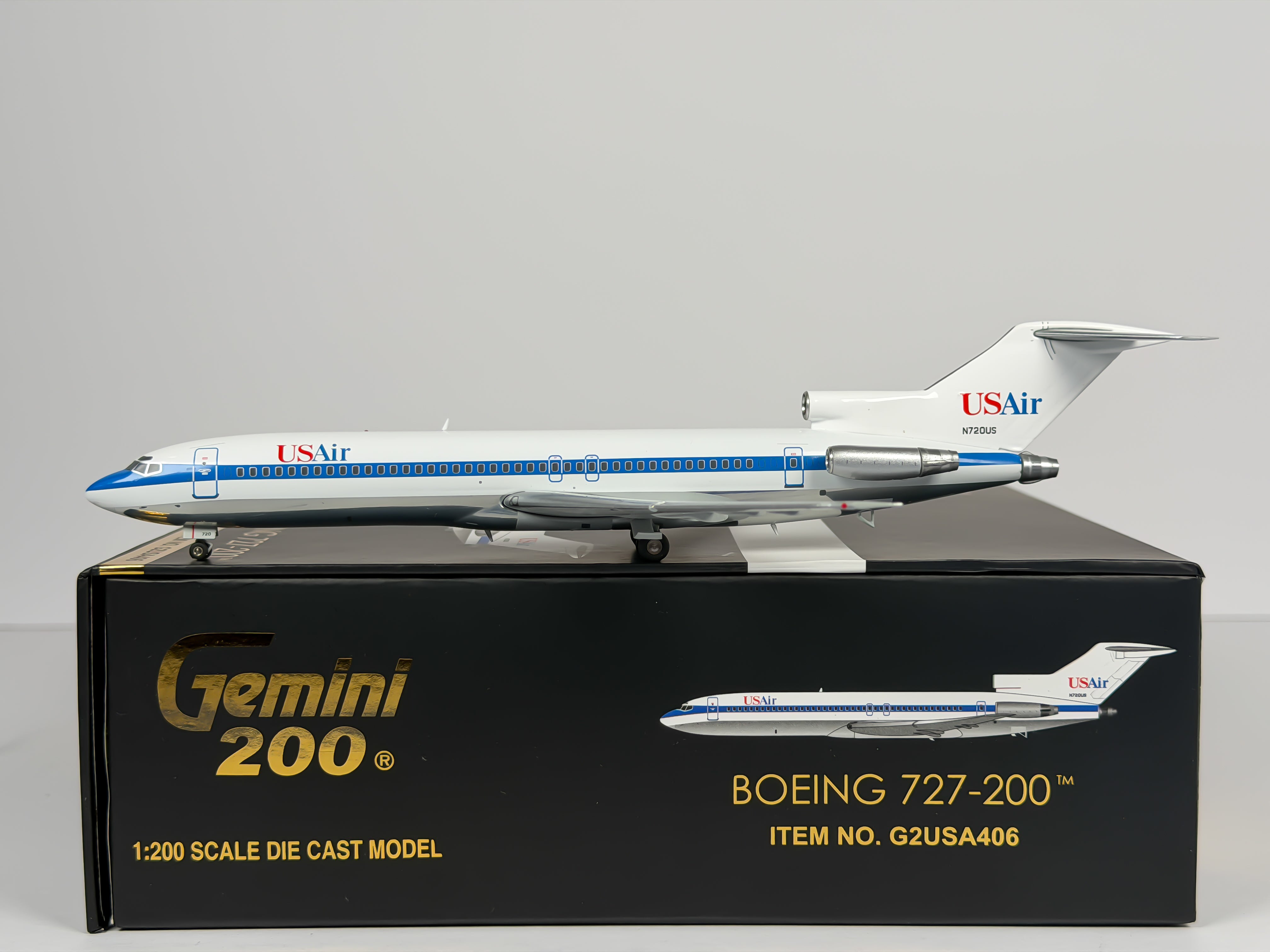 USAir Boeing 727-200 1:200 Gemini Jets N720US (G2USA406)