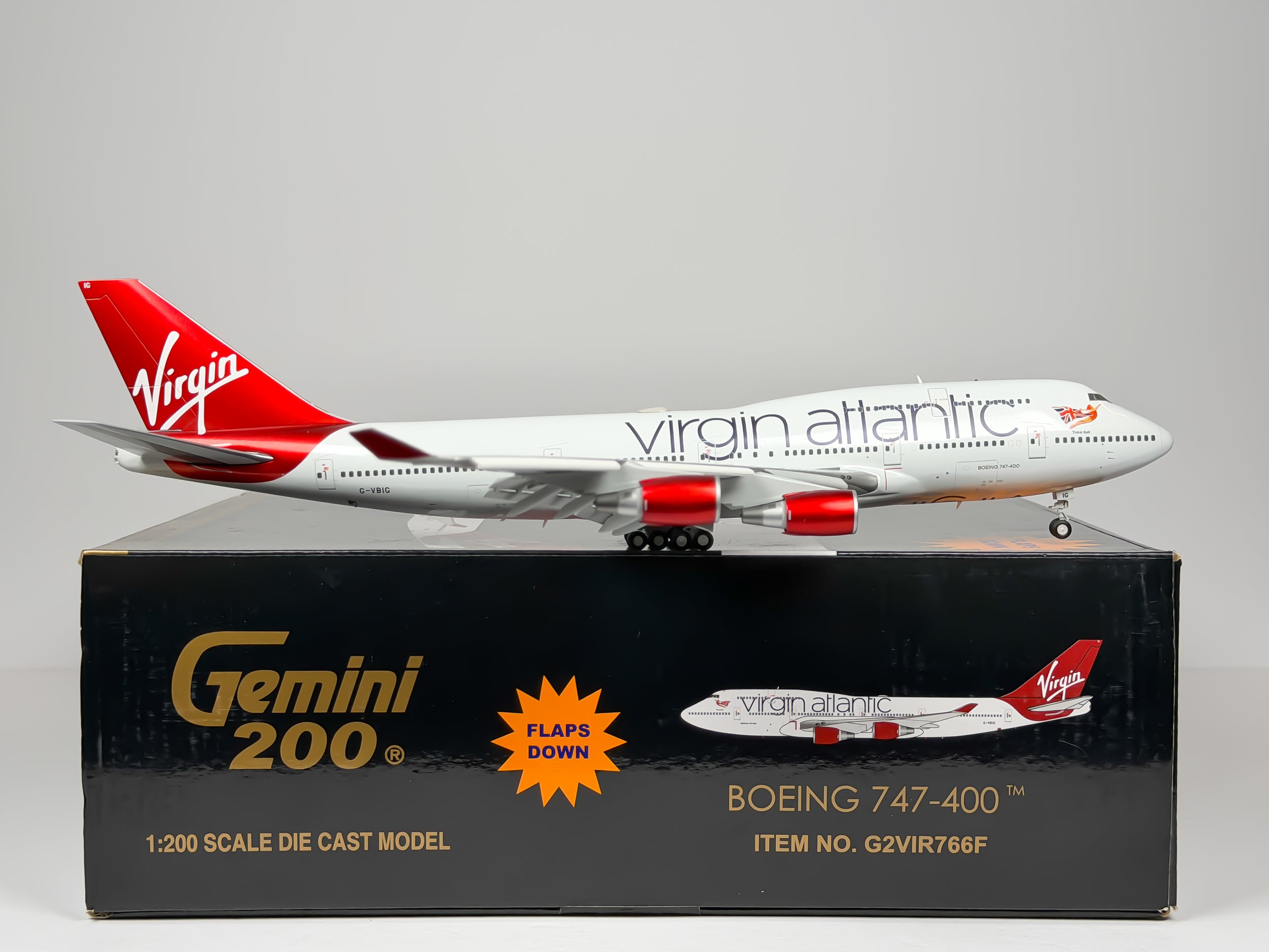 Virgin Atlantic Boeing 747-400 1:200 Gemini Jets G-VBIG (G2VIR766F) (Flaps Down Version)