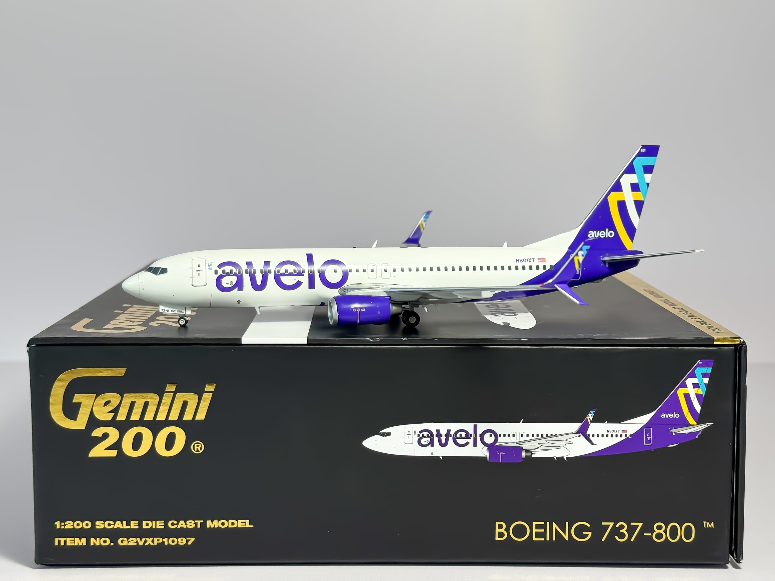 Avelo Airlines Boeing 737-800 1:200 Gemini Jets N801XT (G2VXP1097)