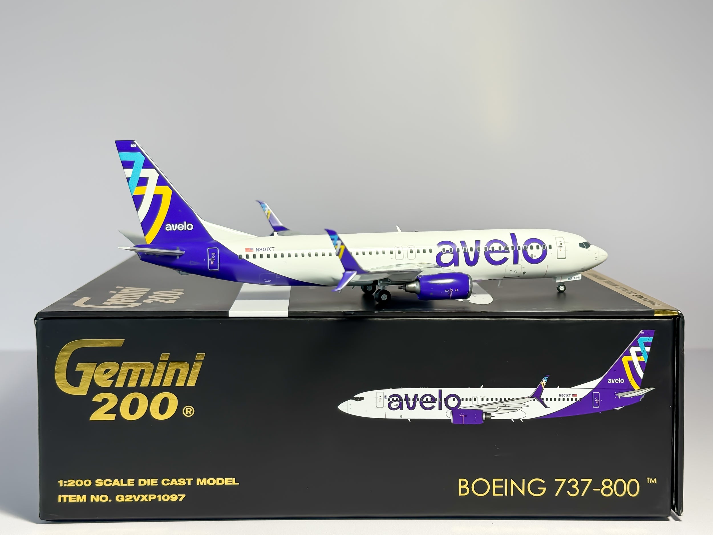 Avelo Airlines Boeing 737-800 1:200 Gemini Jets N801XT (G2VXP1097)