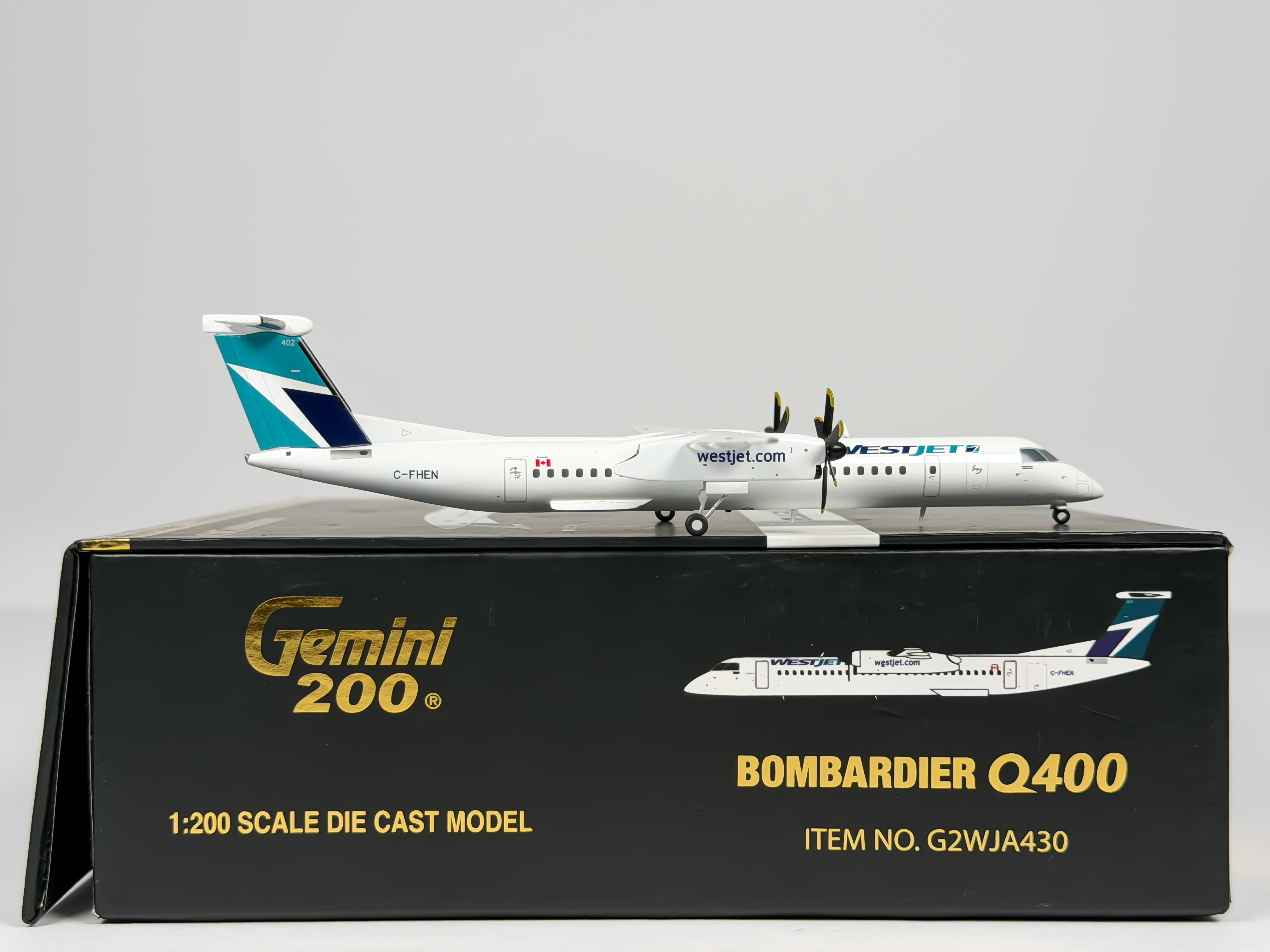 WestJet De Havilland Q400 1:200 Gemini Jets C-FHEN (G2WJA430)