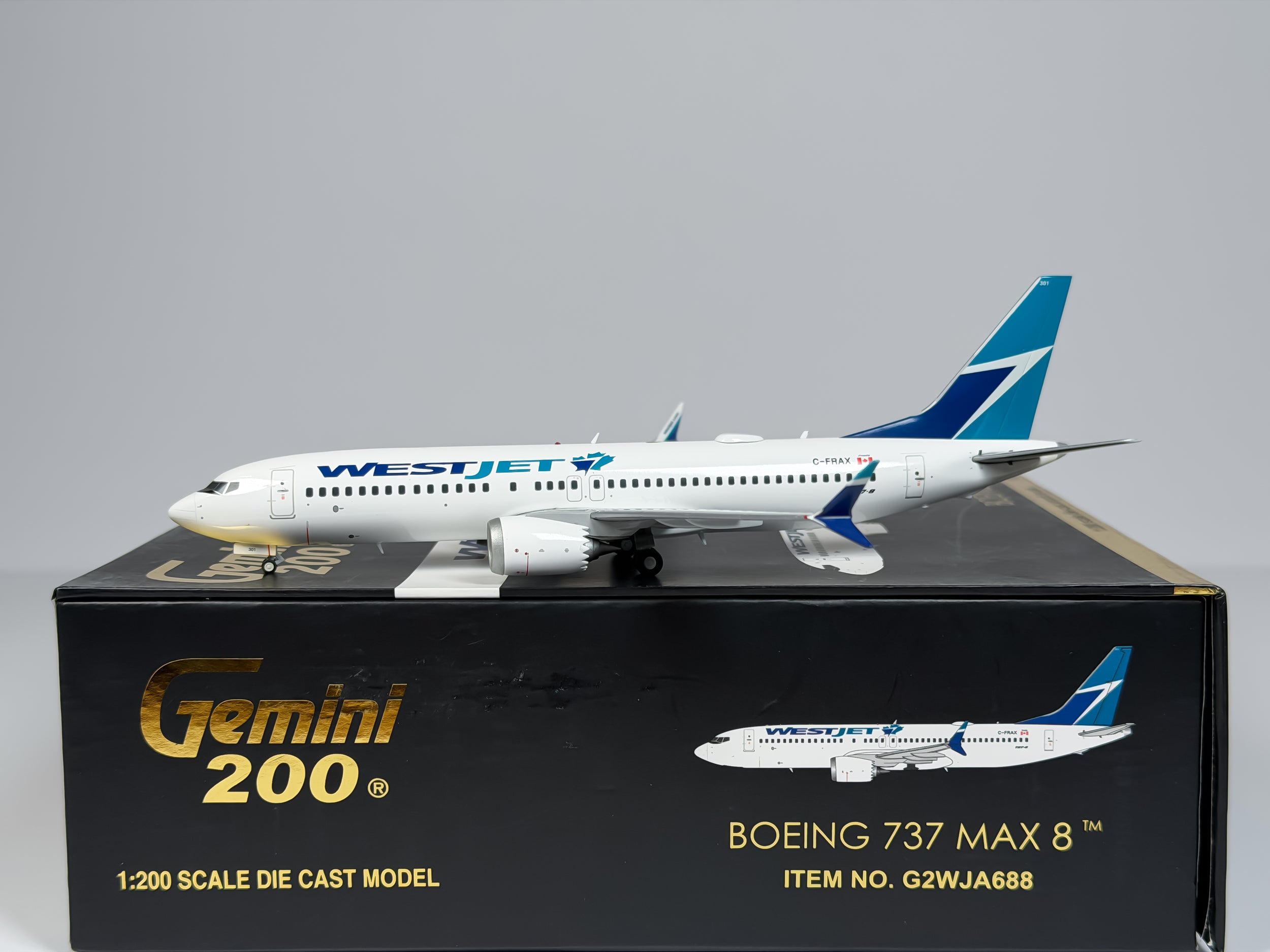 WestJet Boeing 737 MAX 8 1:200 Gemini Jets C-FRAX (G2WJA688)