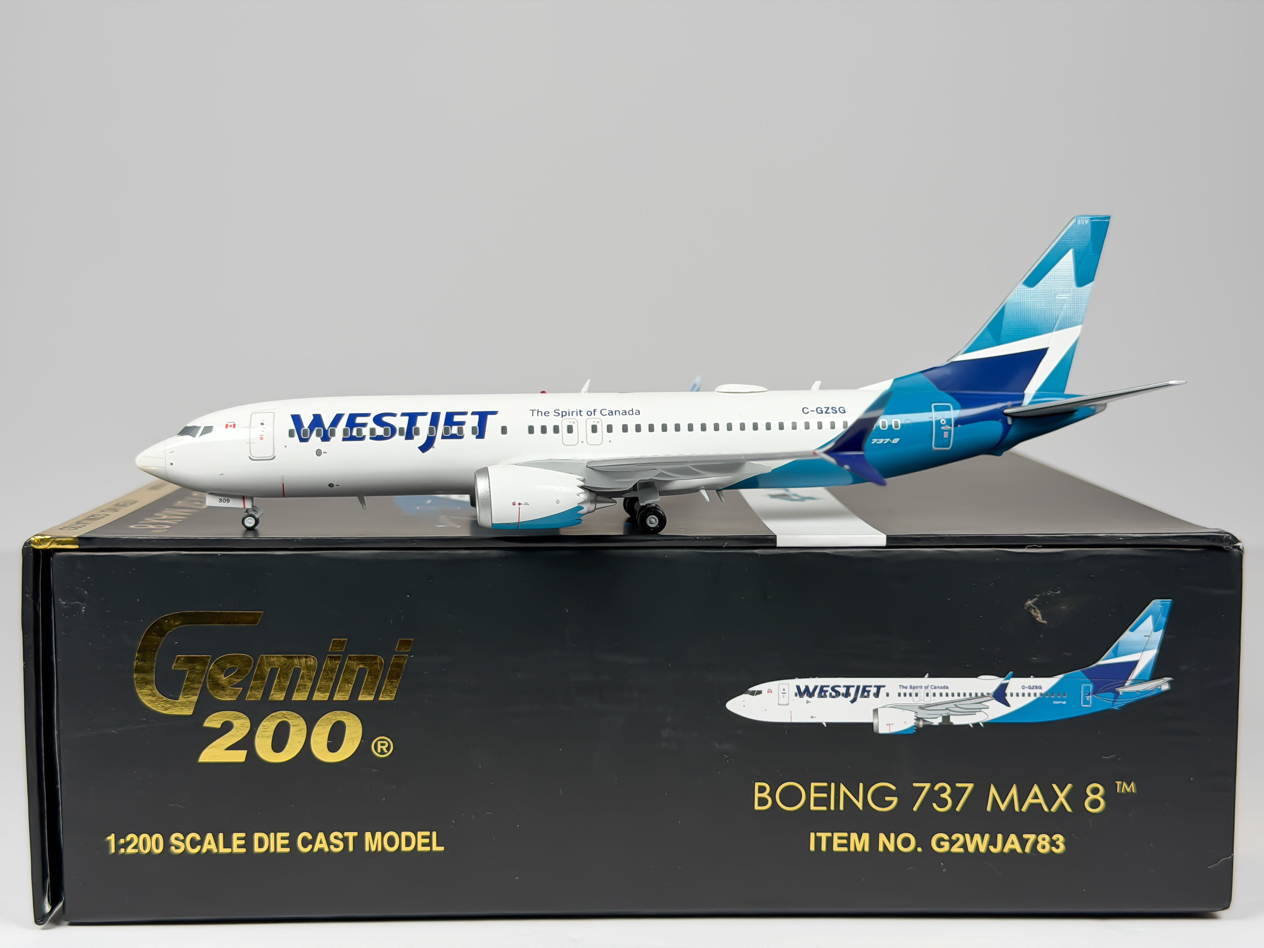 WestJet Boeing 737 MAX 8 1:200 Gemini Jets C-GZSG (G2WJA783)