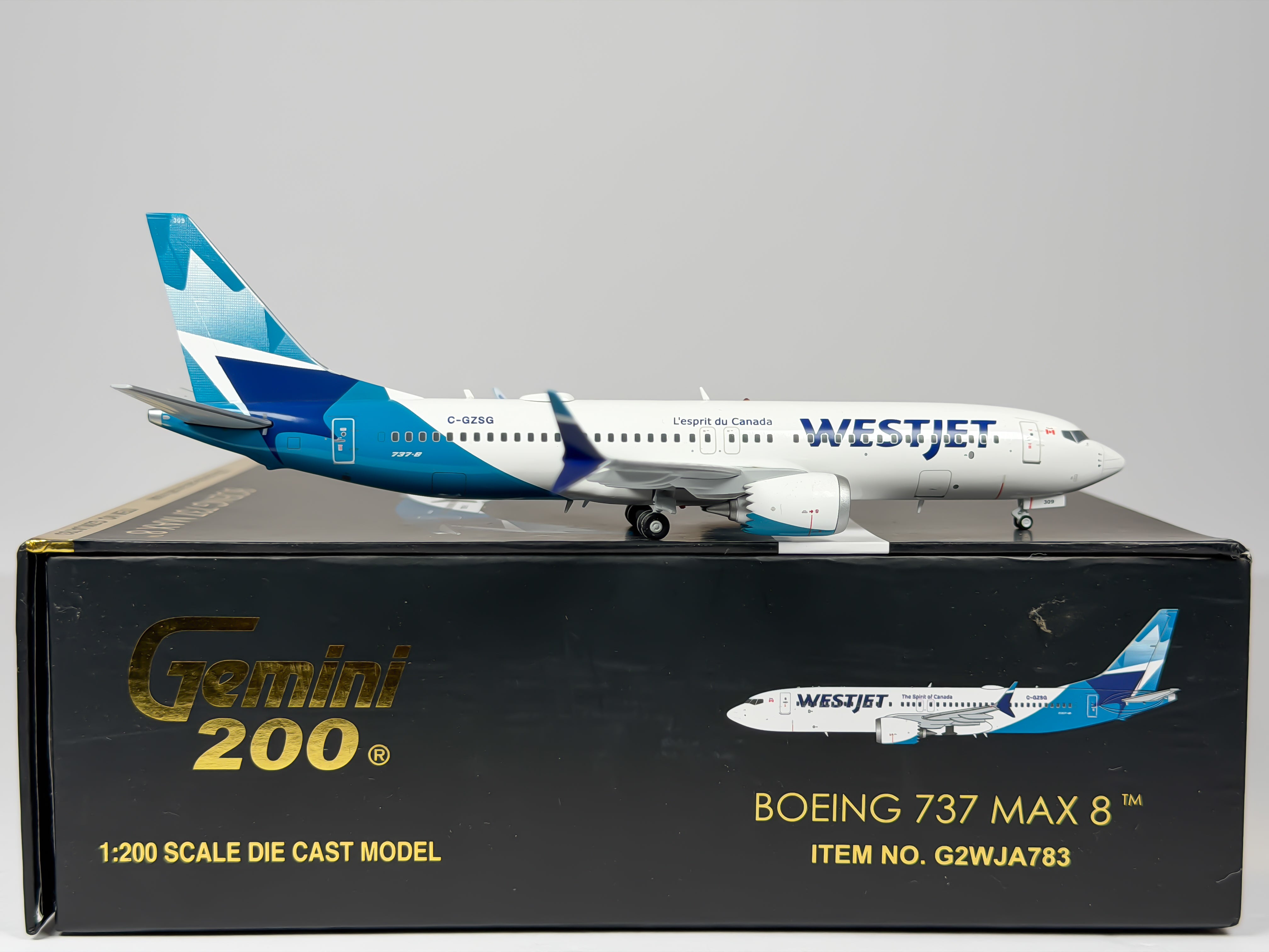 WestJet Boeing 737 MAX 8 1:200 Gemini Jets C-GZSG (G2WJA783)