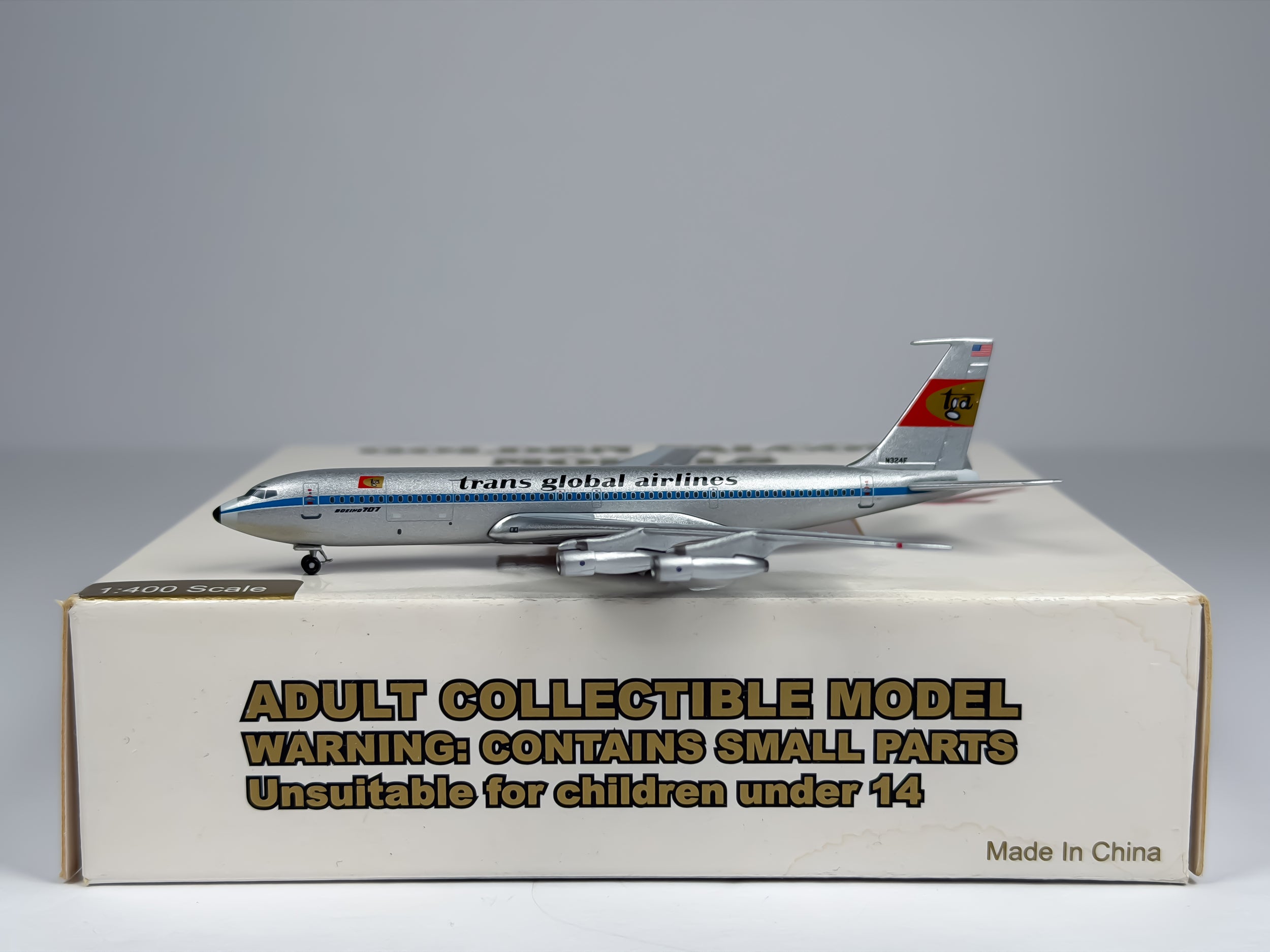 Trans Global Airlines Boeing 707-300 1:400 Aeroclassics N324F (GFTGA707)