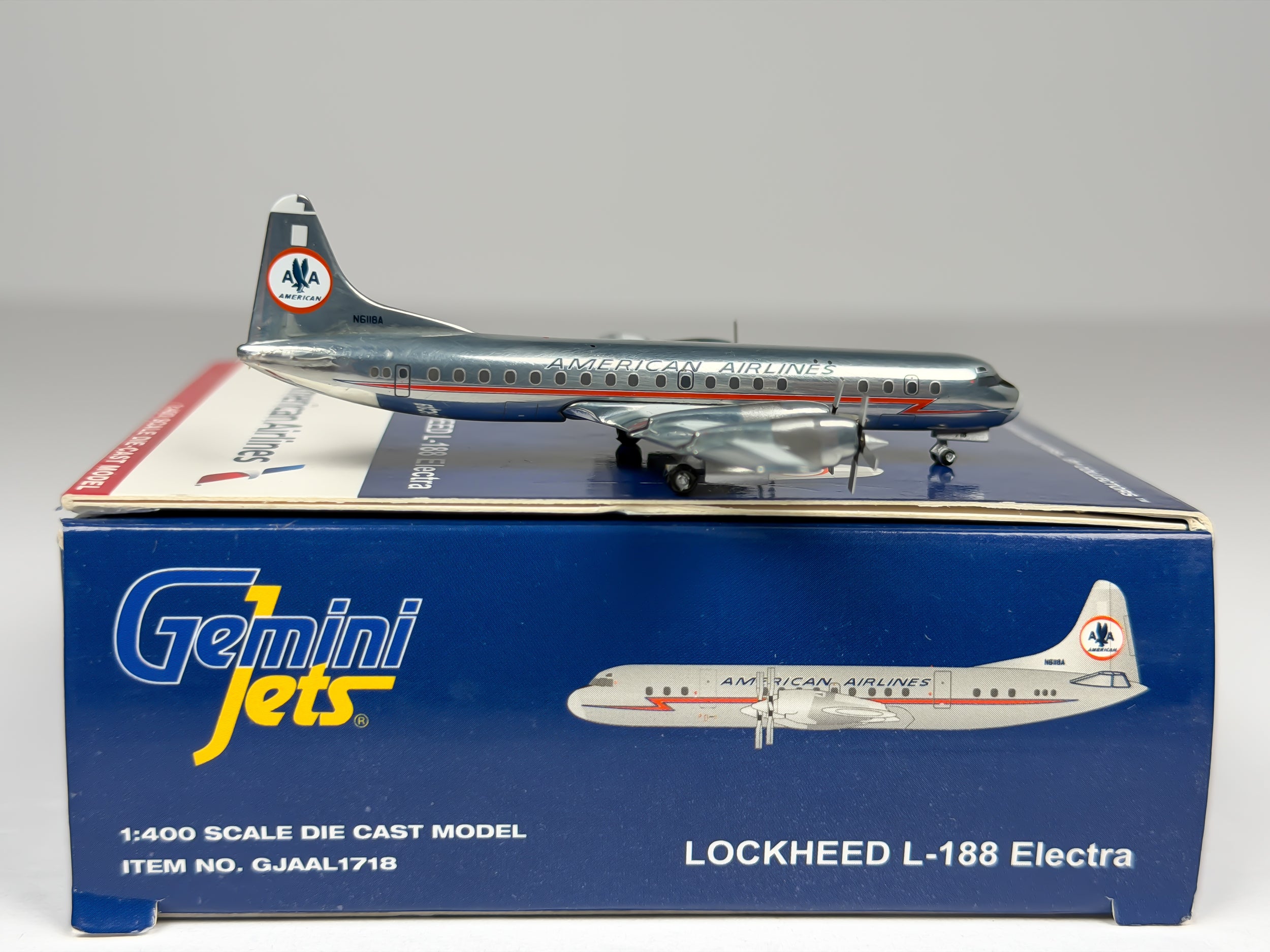 American Airlines Lockheed L-188 Electra 1:400 Gemini Jets N6118A (GJAAL1718)