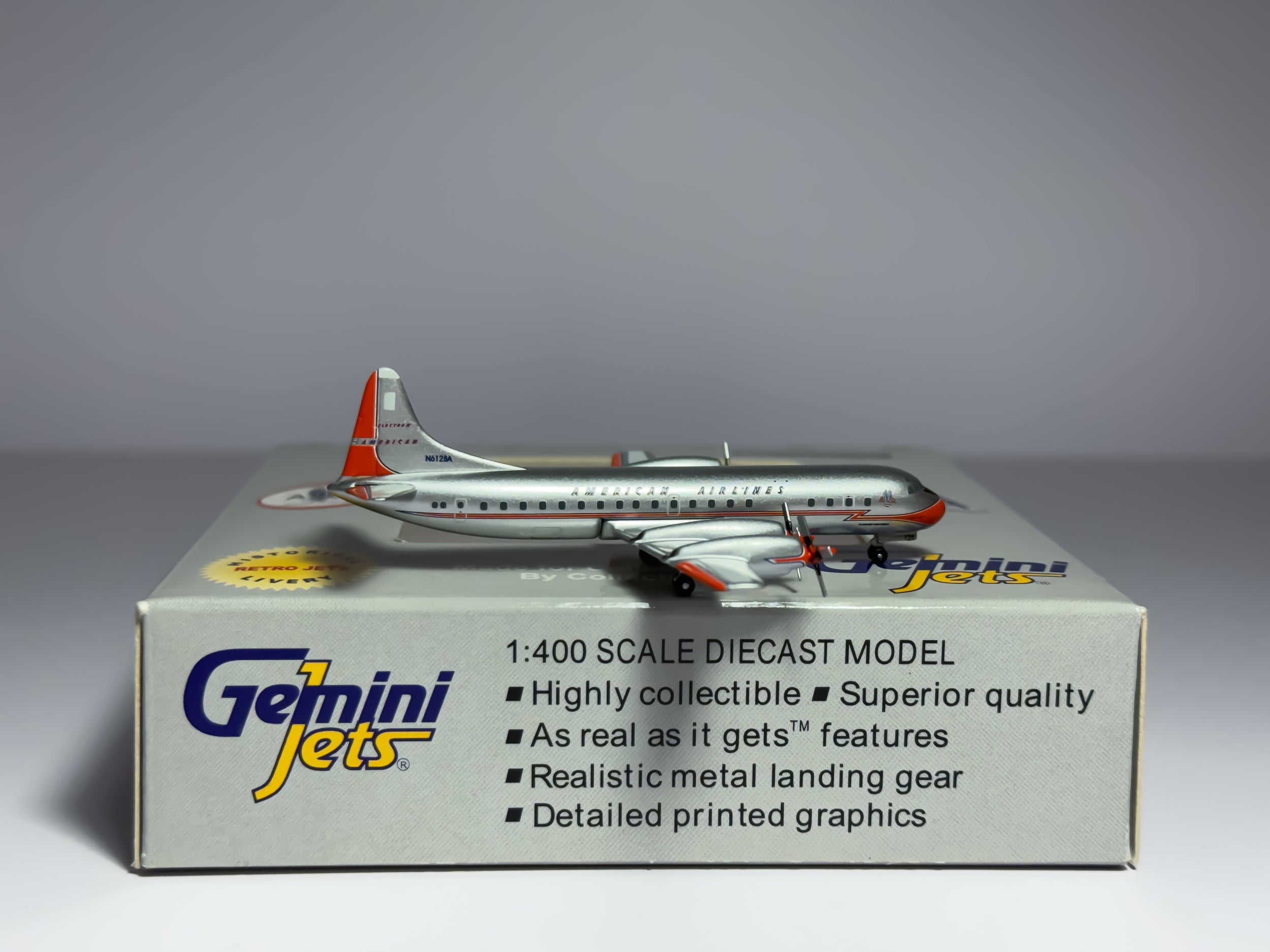 American Airlines Lockheed L-188 Electra 1:400 Gemini Jets N6128A (GJAAL491)