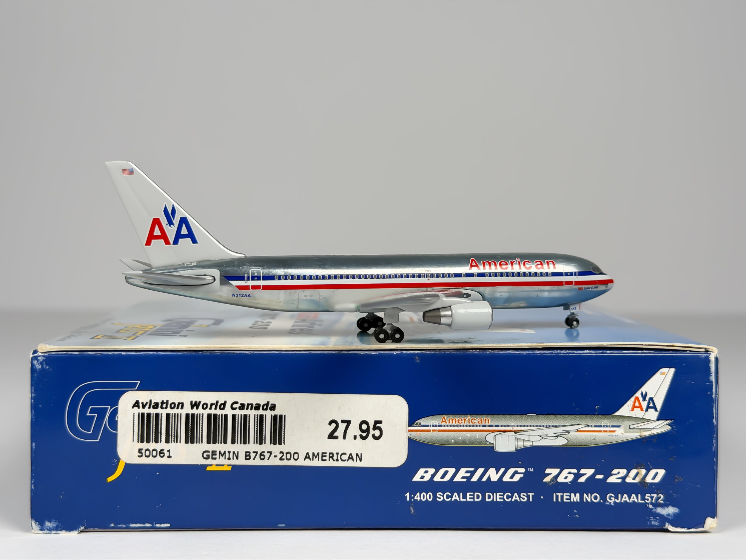 American Airlines Boeing 767-200 1:400 Gemini Jets N312AA (GJAAL572)