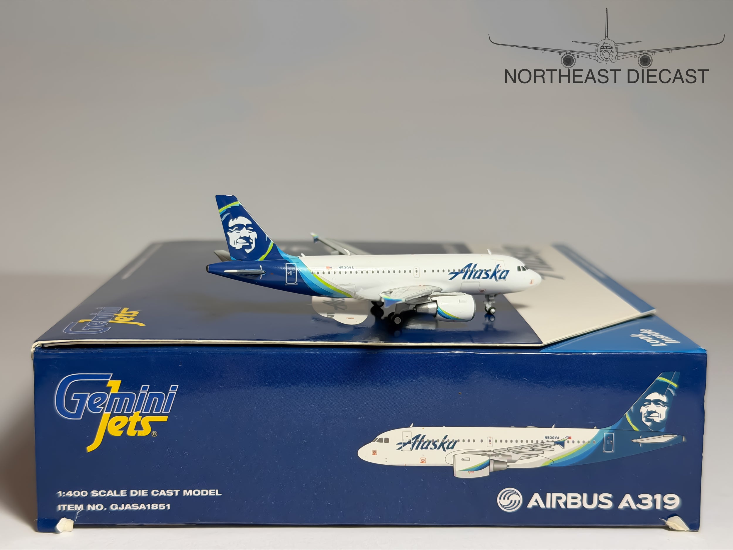 Alaska Airlines Airbus A319 1:400 Gemini Jets N530VA (GJASA1851)