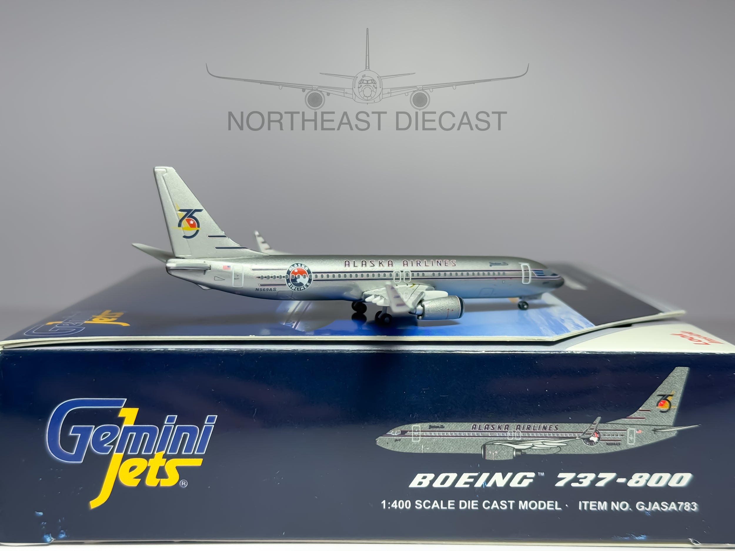 Alaska Airlines Boeing 737-800 1:400 Gemini Jets N569AS (GJASA783)