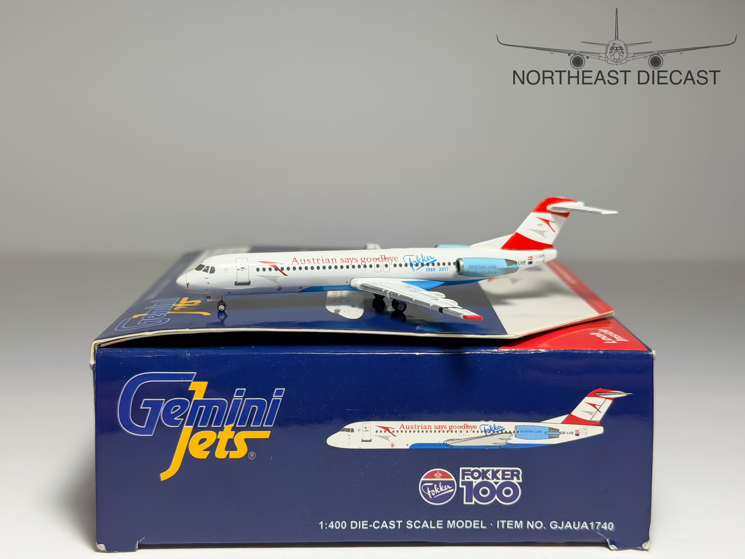 Austrian Airlines Fokker F-100 1:400 Gemini Jets OE-LVE (GJAUA1740)