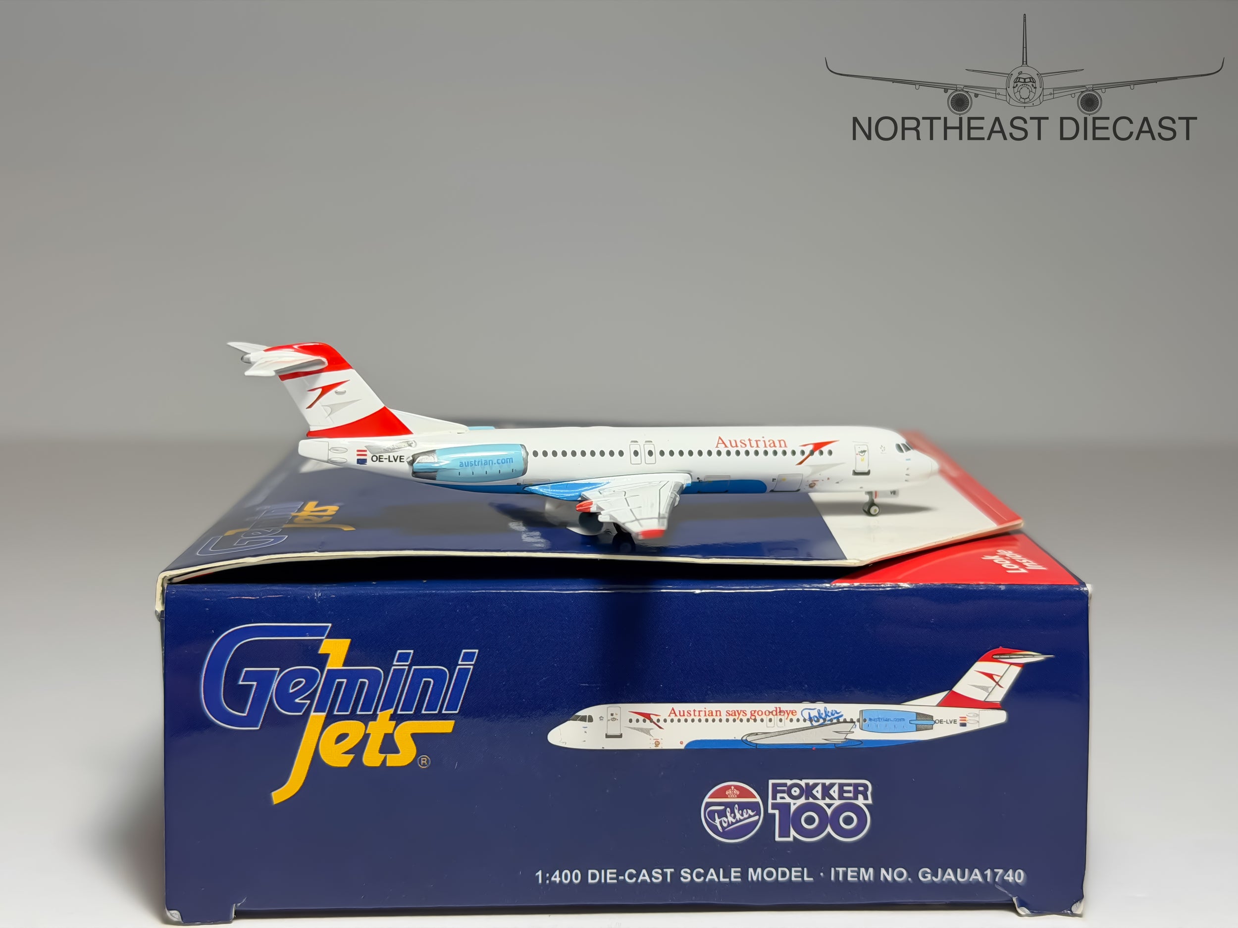Austrian Airlines Fokker F-100 1:400 Gemini Jets OE-LVE (GJAUA1740)